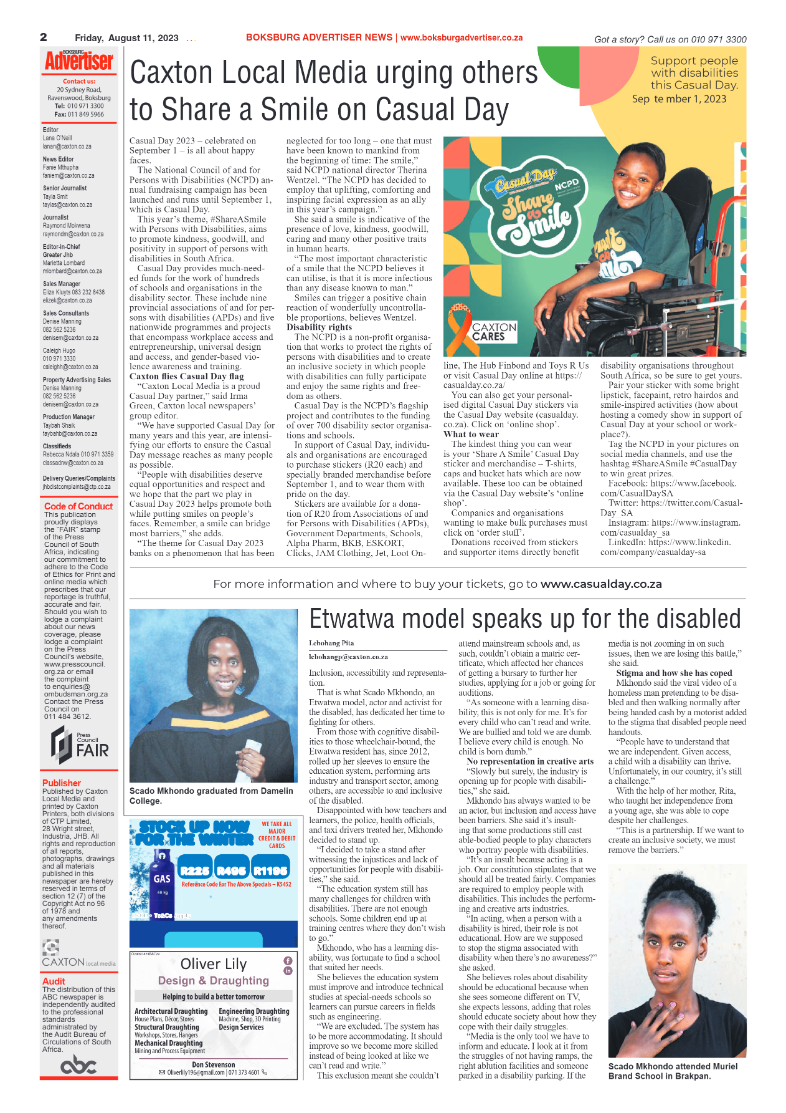 Boksburg Advertiser 11 August 2023 page 2