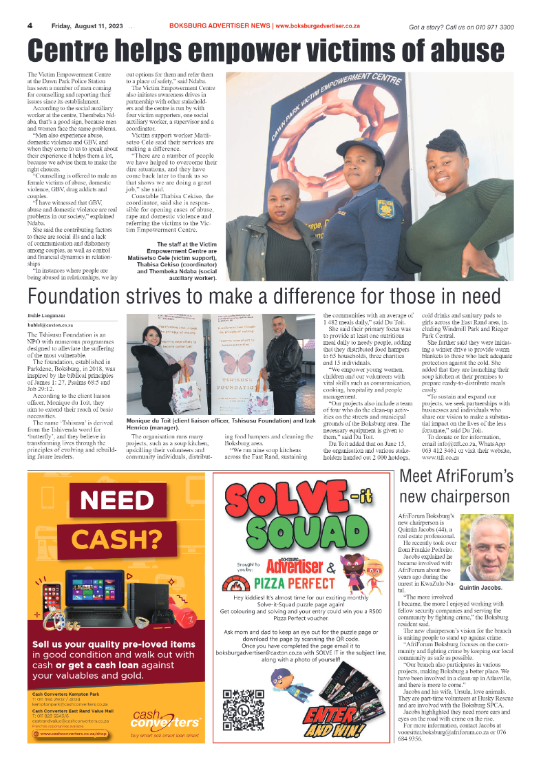 Boksburg Advertiser 11 August 2023 page 4