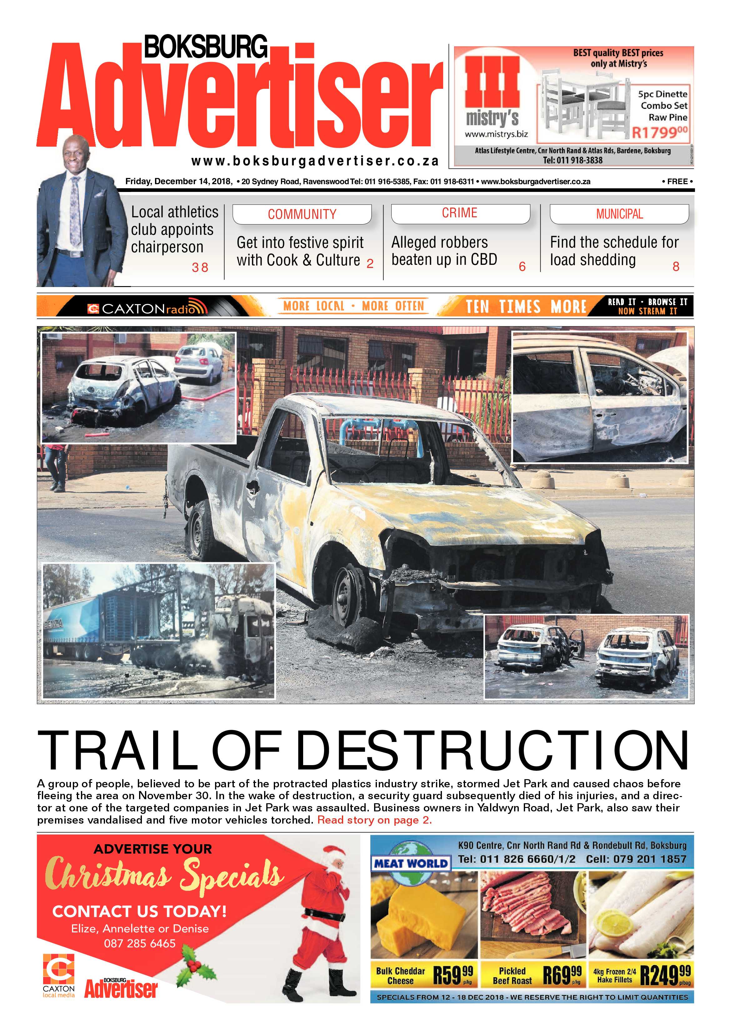 Boksburg Advertiser 11 December 2018 page 1