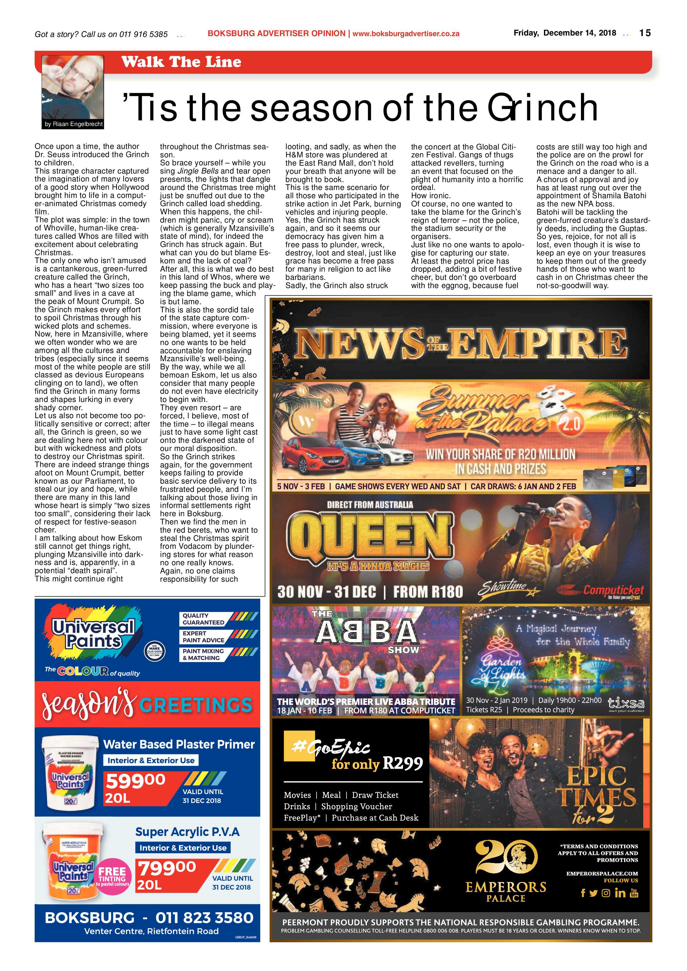 Boksburg Advertiser 11 December 2018 page 15