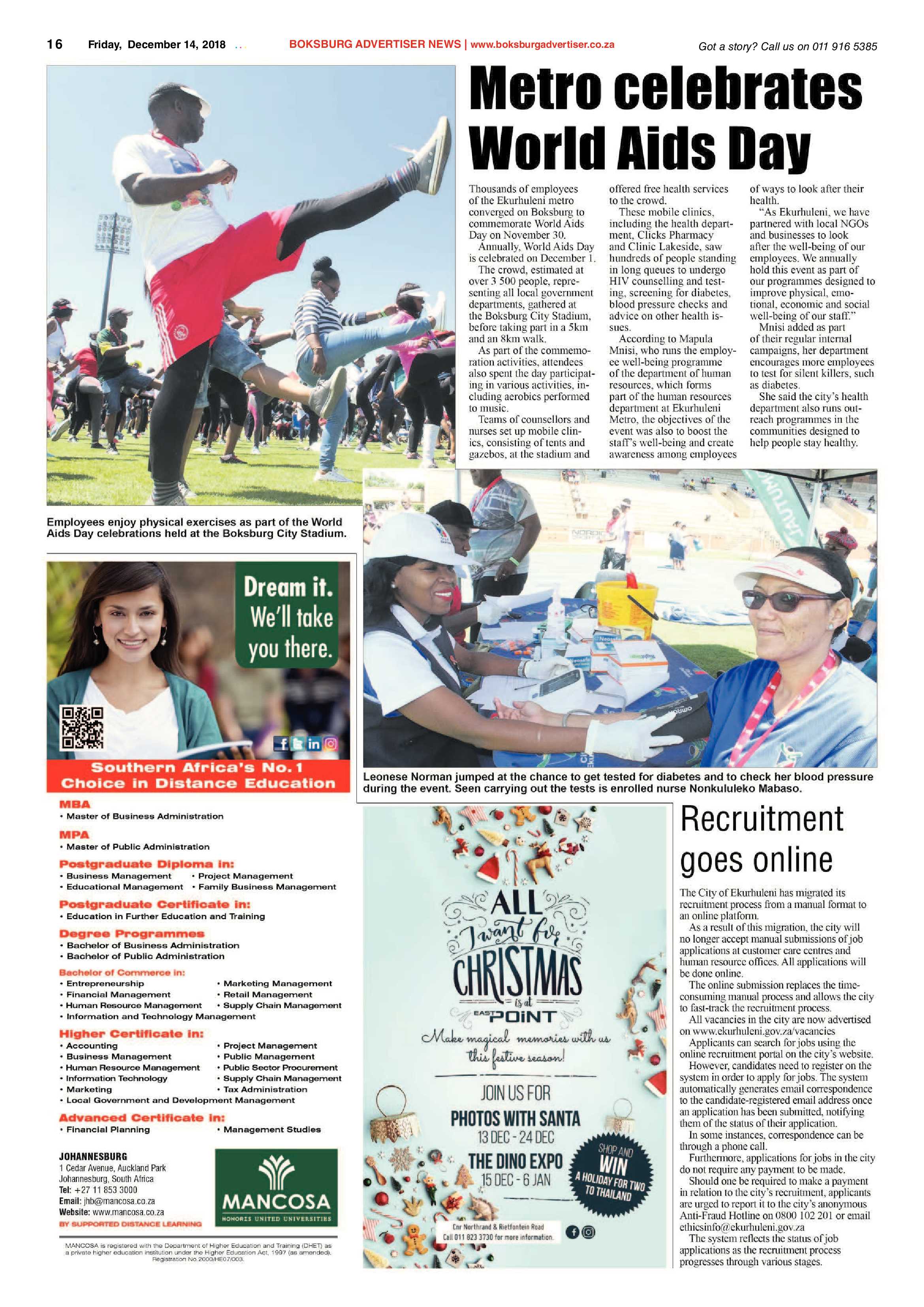 Boksburg Advertiser 11 December 2018 page 16