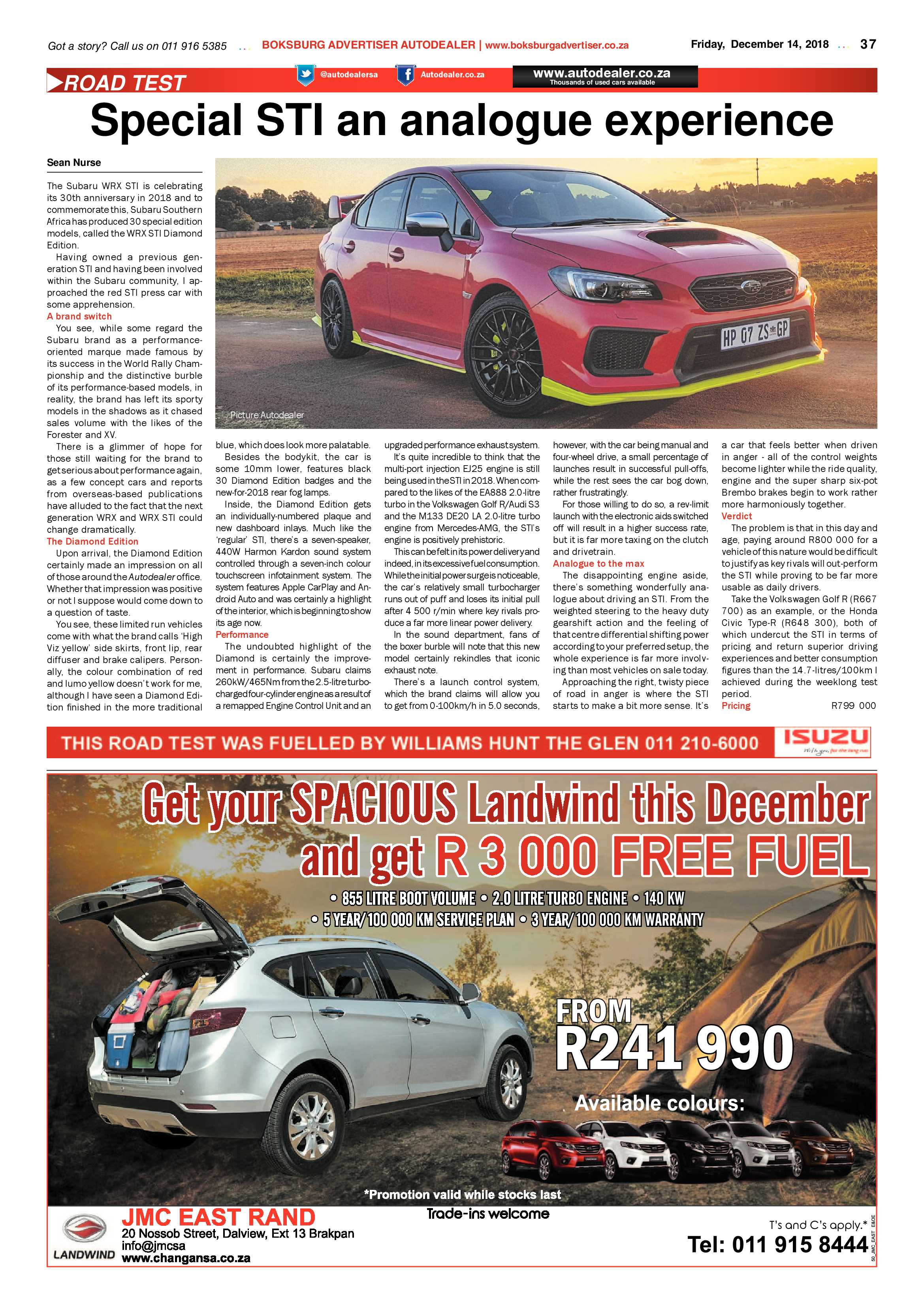 Boksburg Advertiser 11 December 2018 page 37