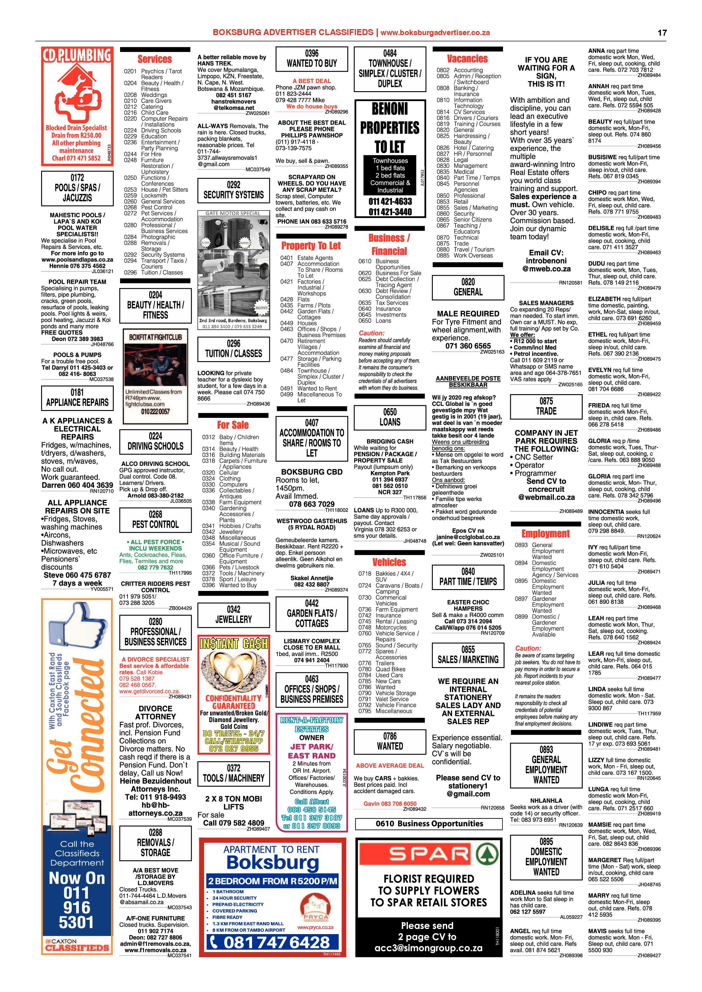 Boksburg Advertiser 11 February 2020 page 17