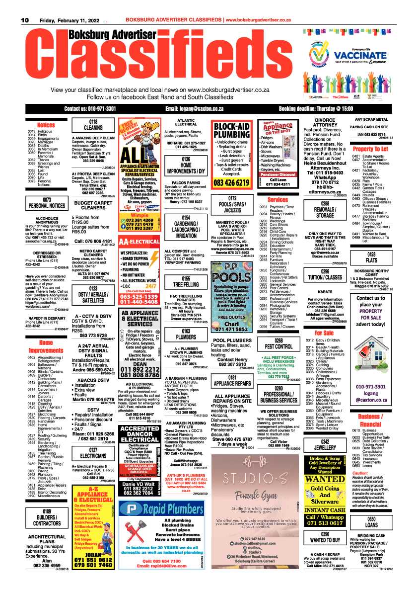 Boksburg Advertiser 11 February 2022 page 10