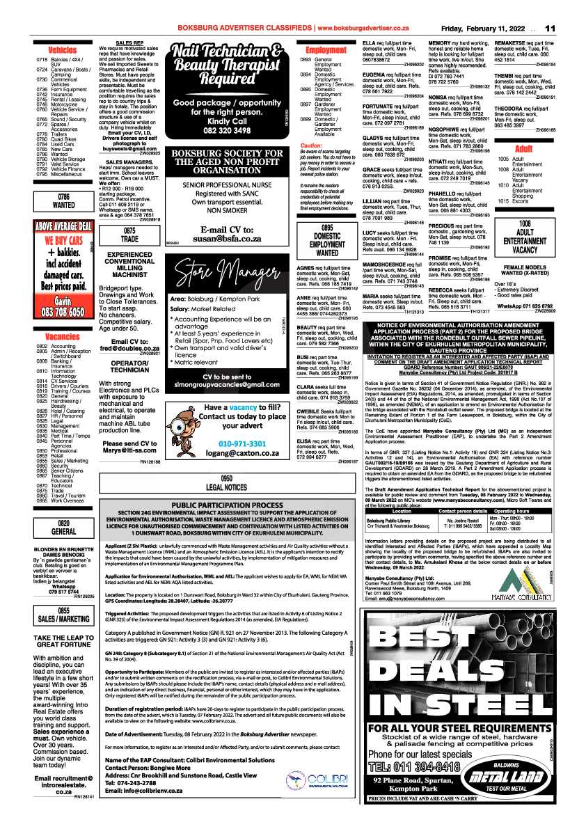 Boksburg Advertiser 11 February 2022 page 11