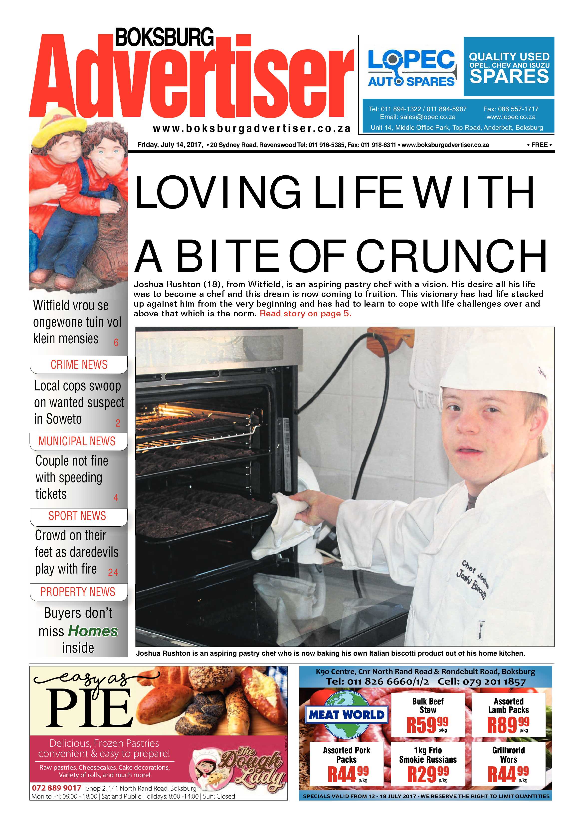 Boksburg Advertiser 11 July 2017 page 1