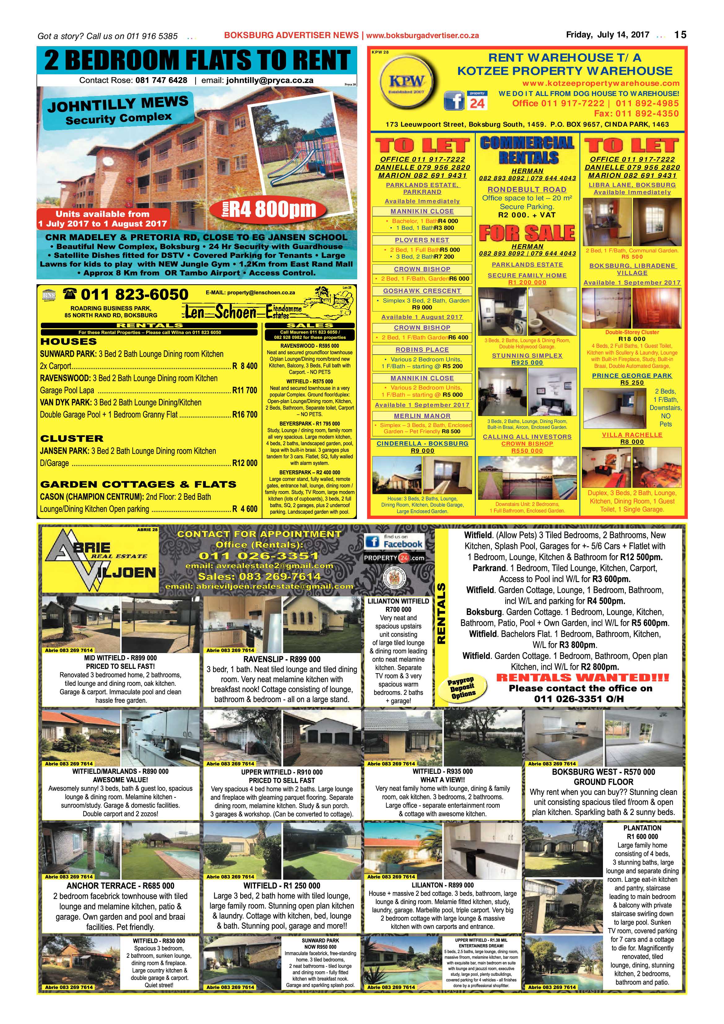 Boksburg Advertiser 11 July 2017 page 15