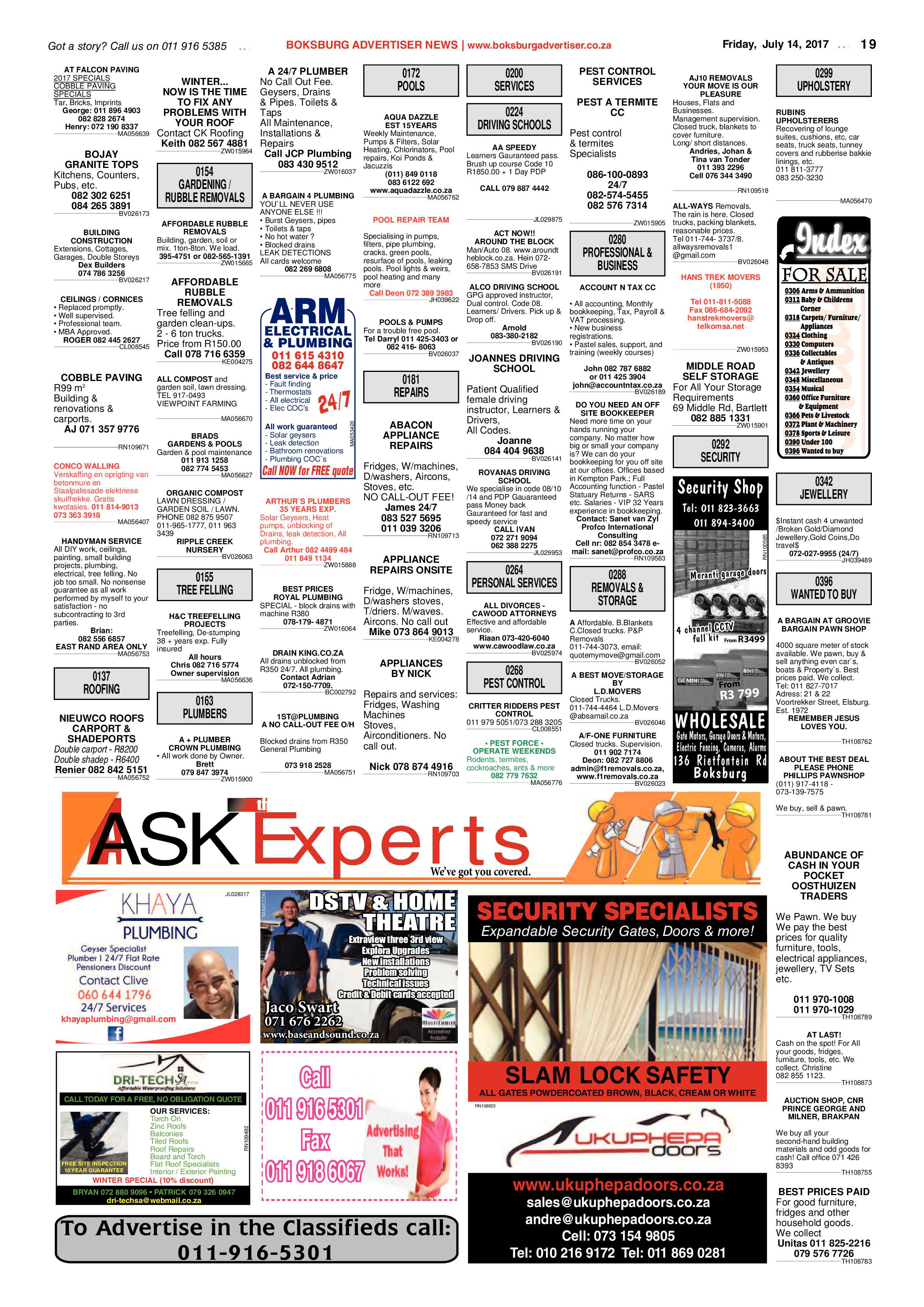 Boksburg Advertiser 11 July 2017 page 19