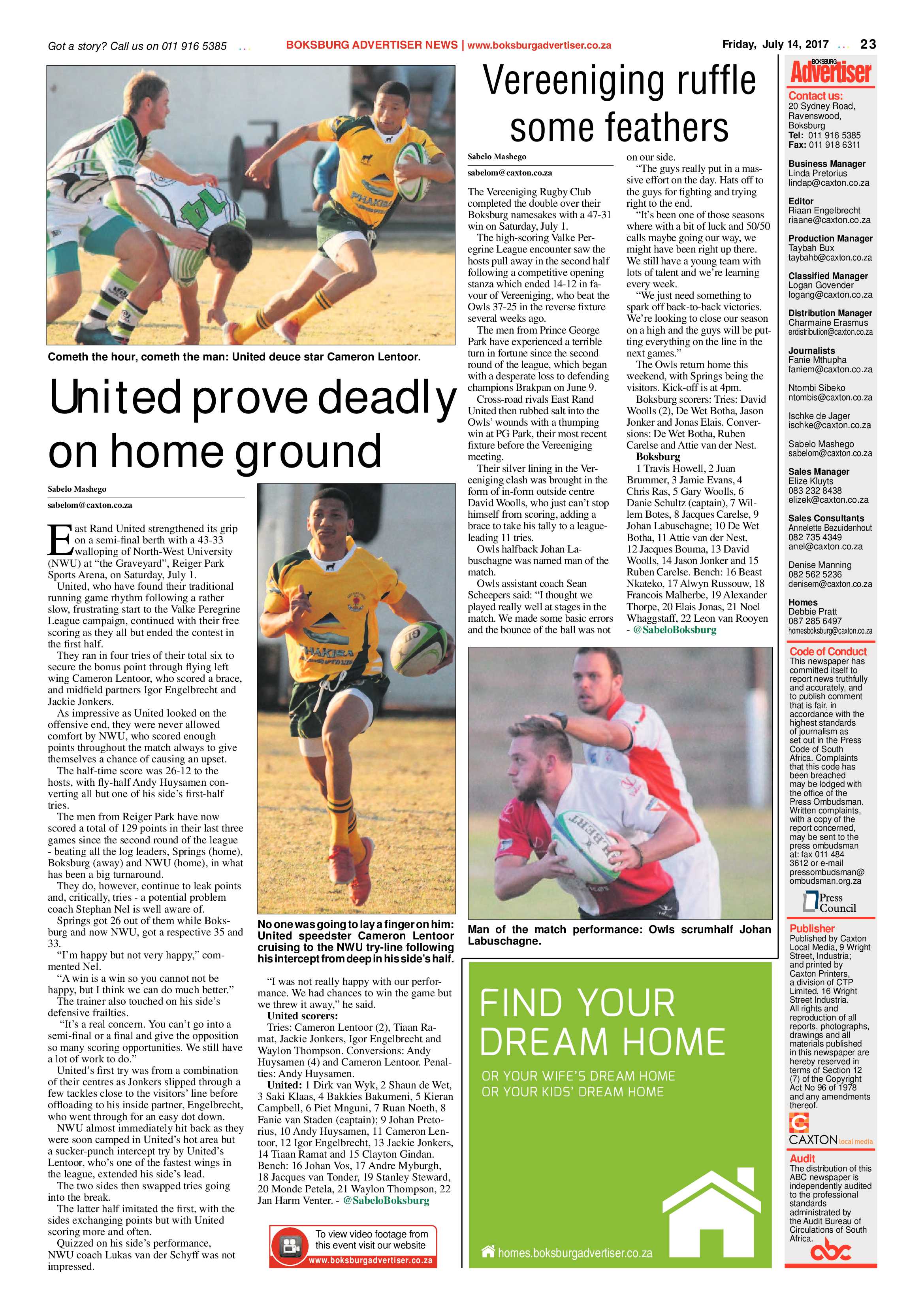 Boksburg Advertiser 11 July 2017 page 23