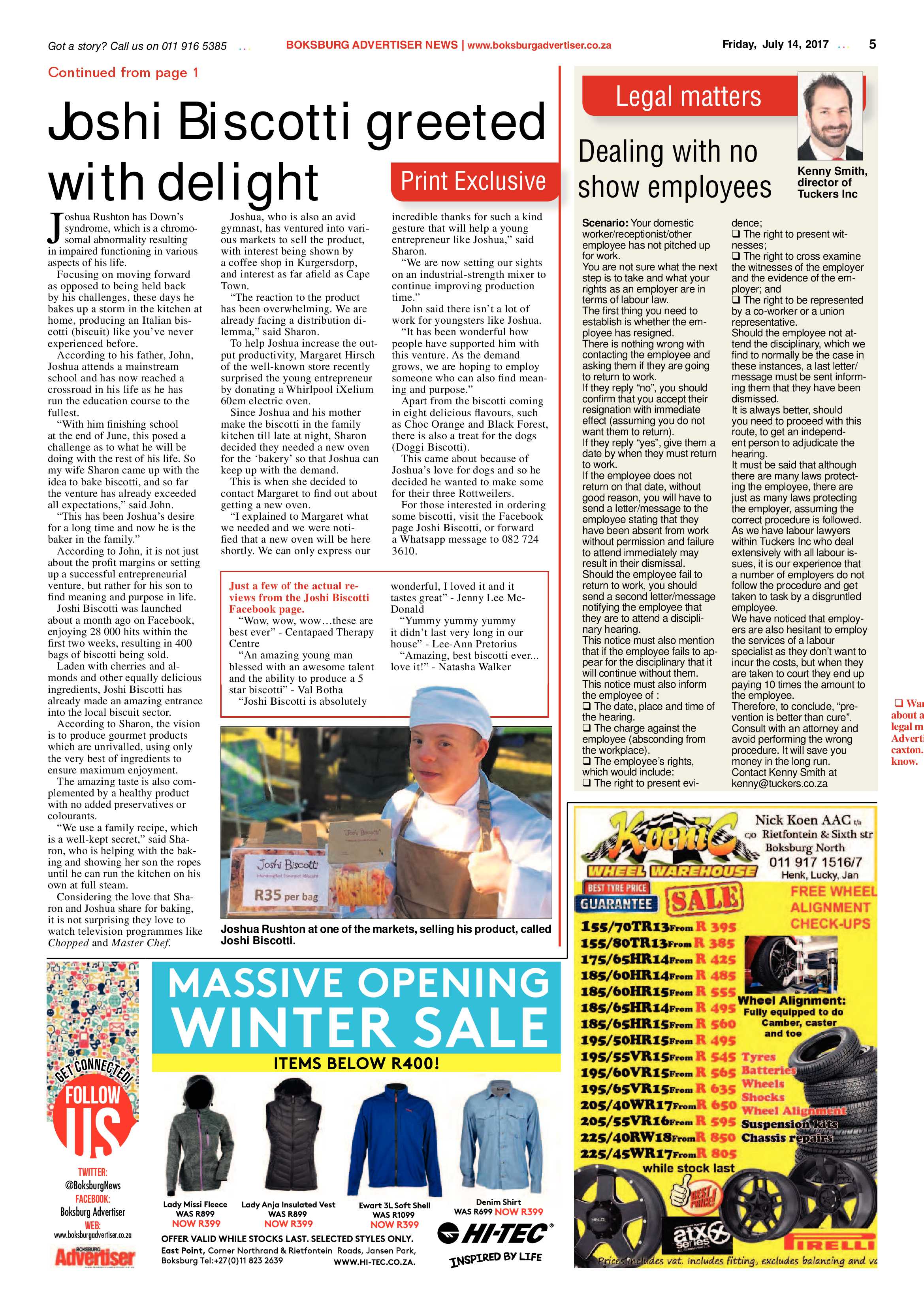 Boksburg Advertiser 11 July 2017 page 5