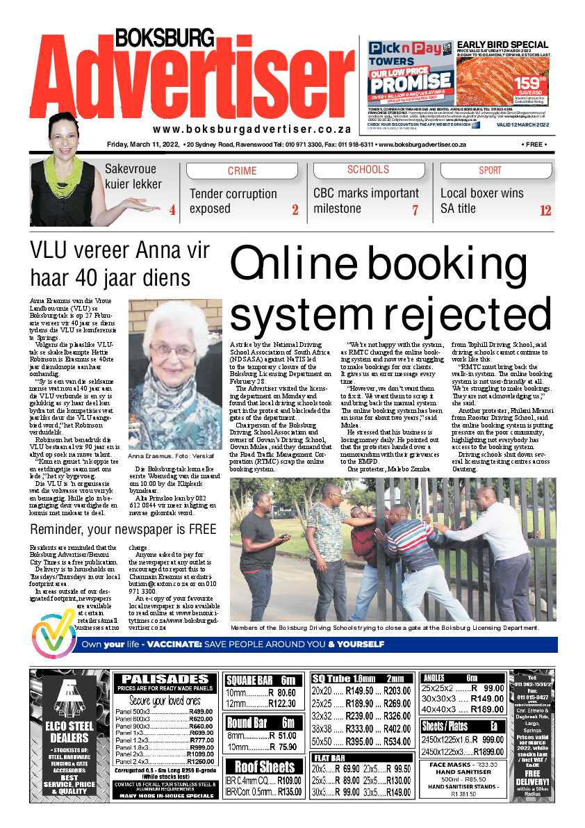 Boksburg Advertiser 11 March 2022 page 1