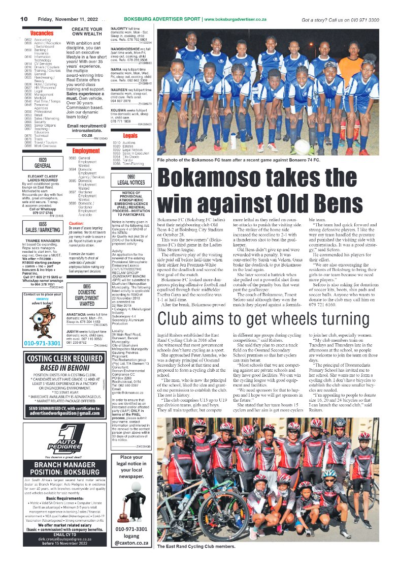 Boksburg Advertiser 11 Nov 2022 page 10