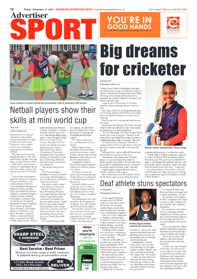 Boksburg Advertiser 11 Nov 2022 page 12