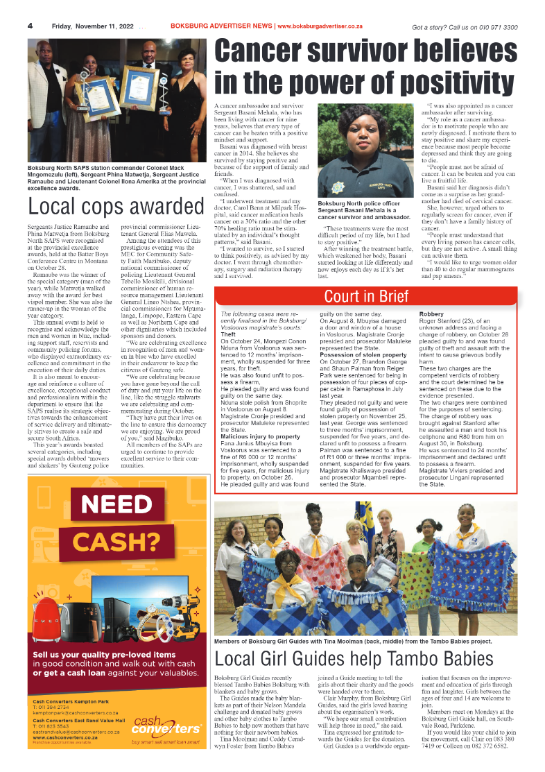 Boksburg Advertiser 11 Nov 2022 page 4