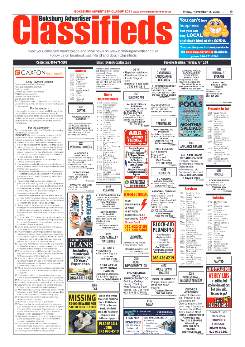 Boksburg Advertiser 11 Nov 2022 page 9