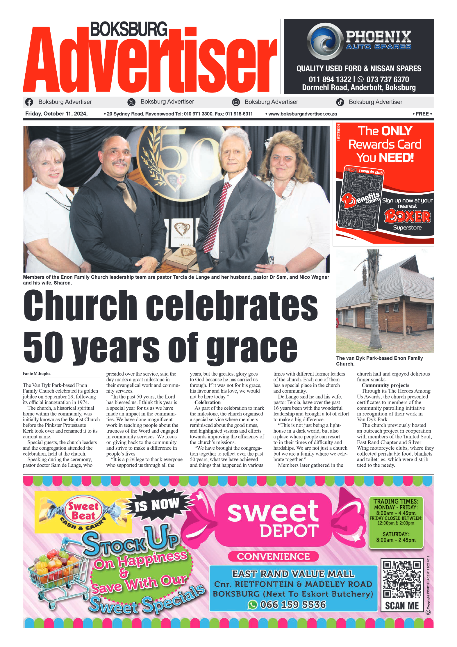 Boksburg Advertiser 11 October 2024 page 1