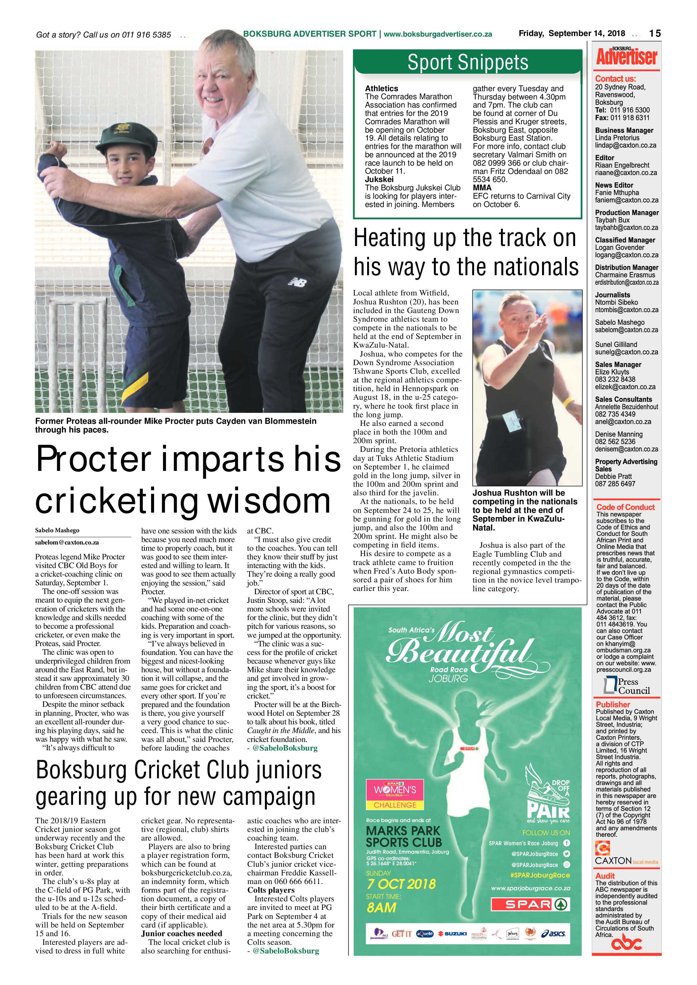 Boksburg Advertiser 11 September 2018 page 15