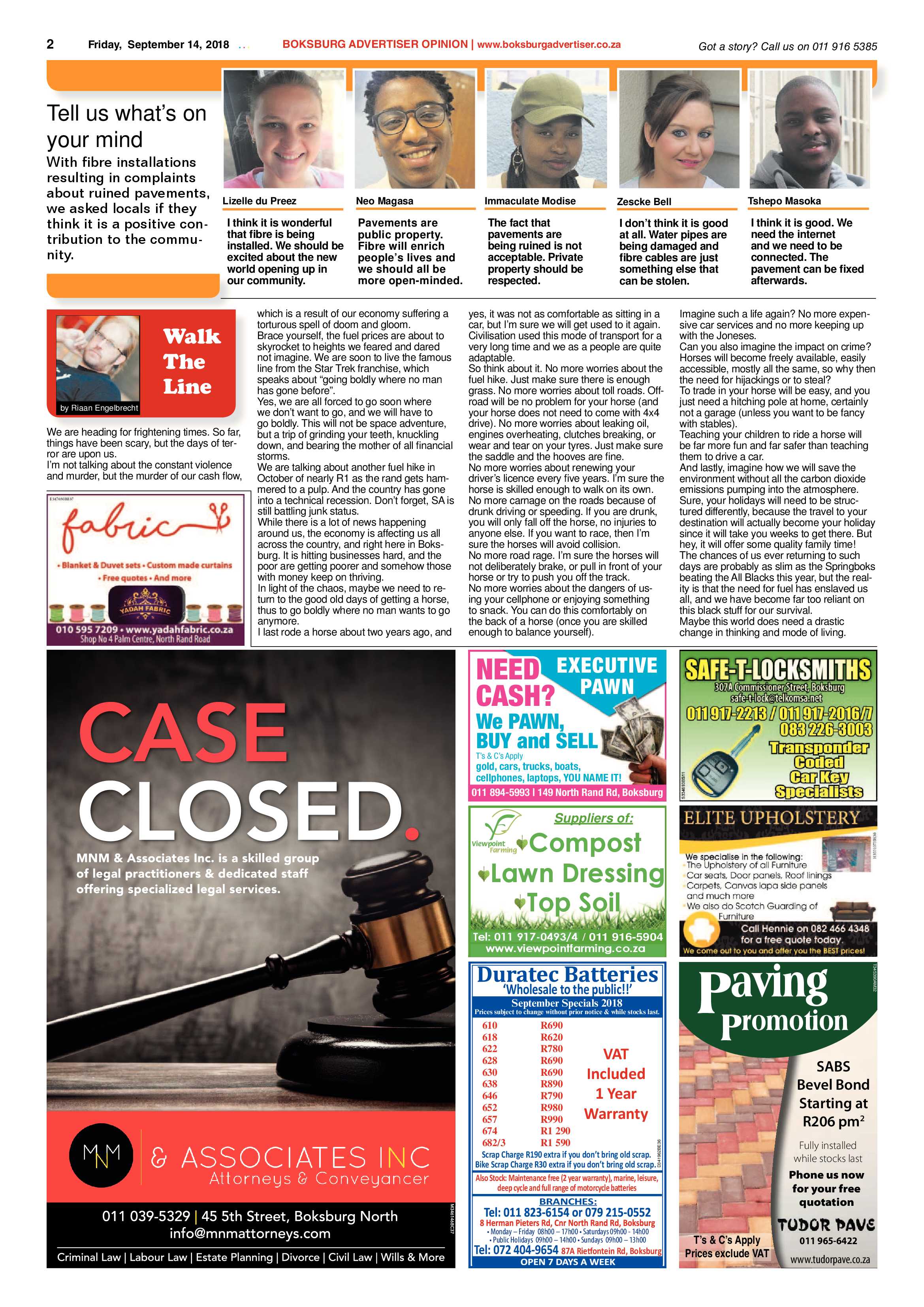Boksburg Advertiser 11 September 2018 page 2