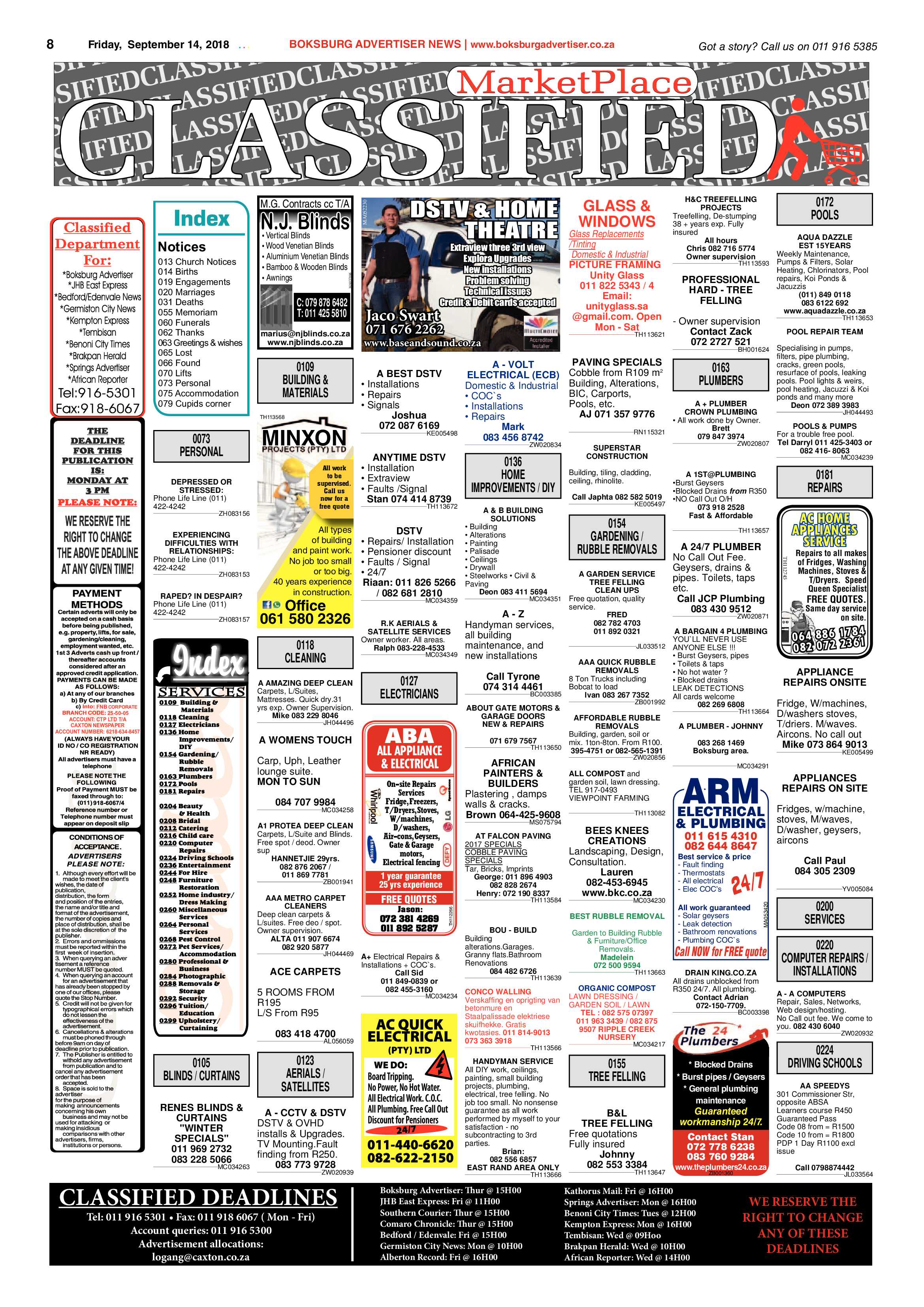 Boksburg Advertiser 11 September 2018 page 8