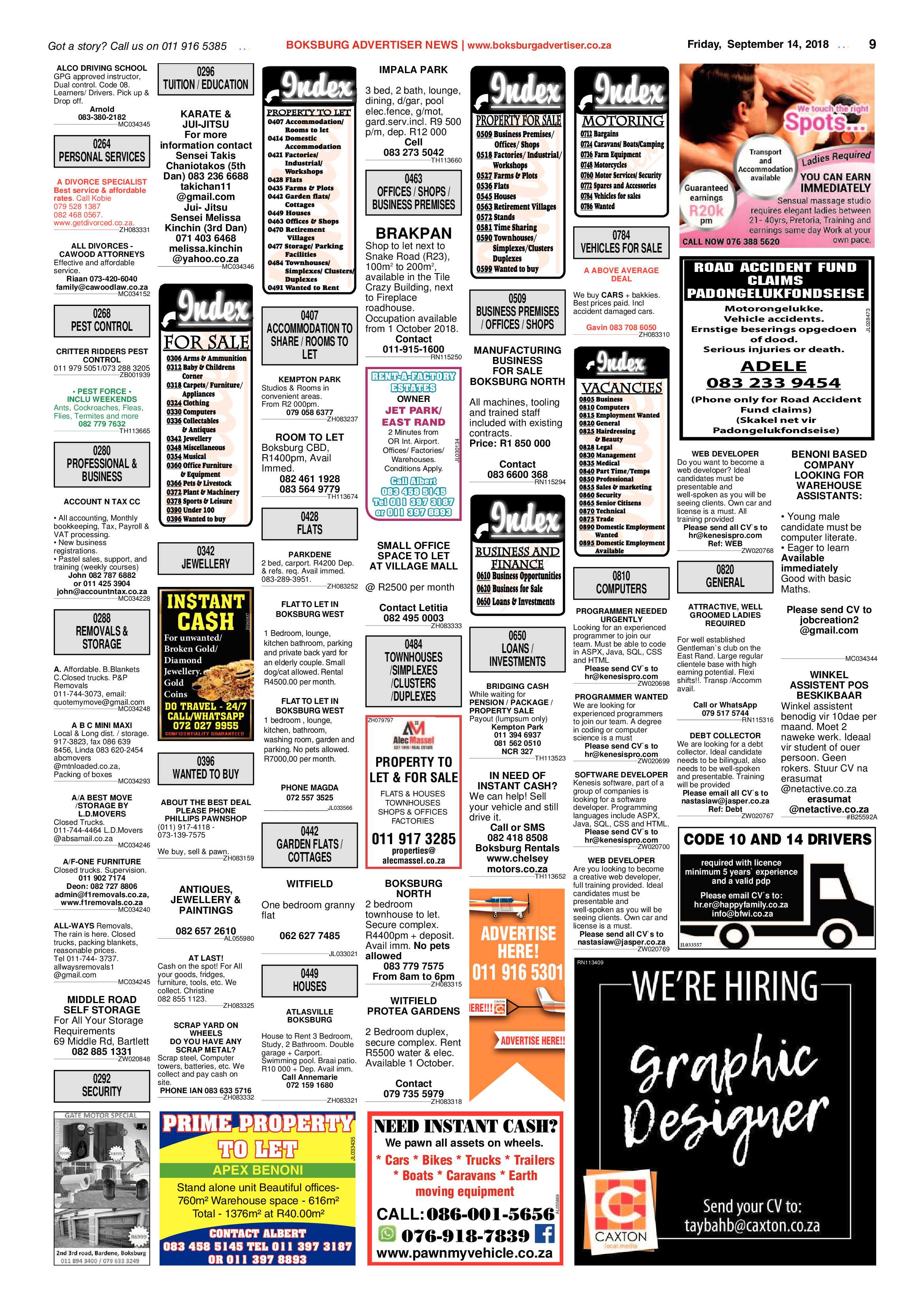 Boksburg Advertiser 11 September 2018 page 9