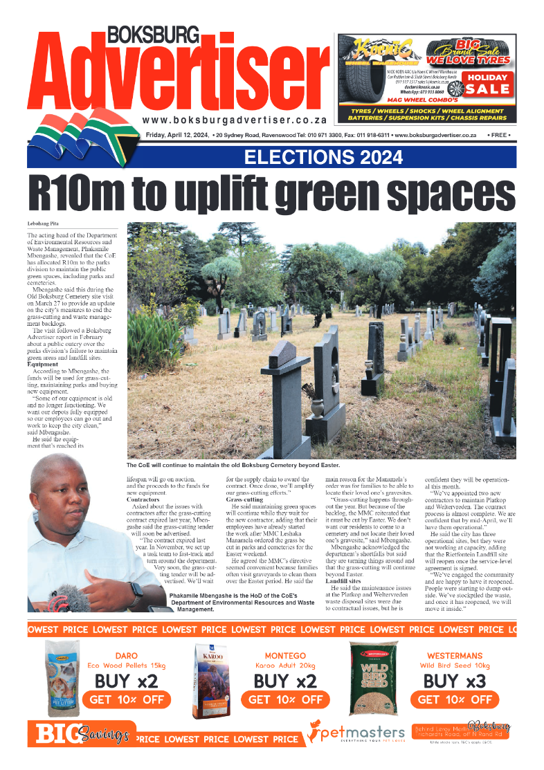 Boksburg Advertiser 12 April 2024 page 1