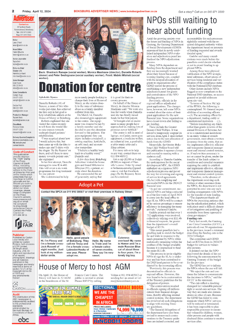 Boksburg Advertiser 12 April 2024 page 2