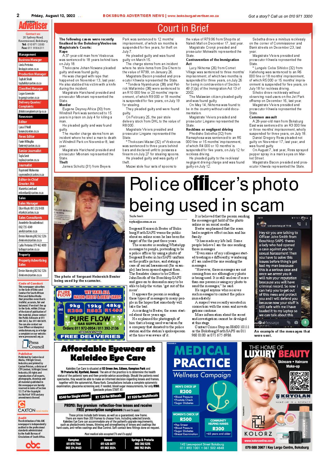 Boksburg Advertiser 12 August 2022 page 2