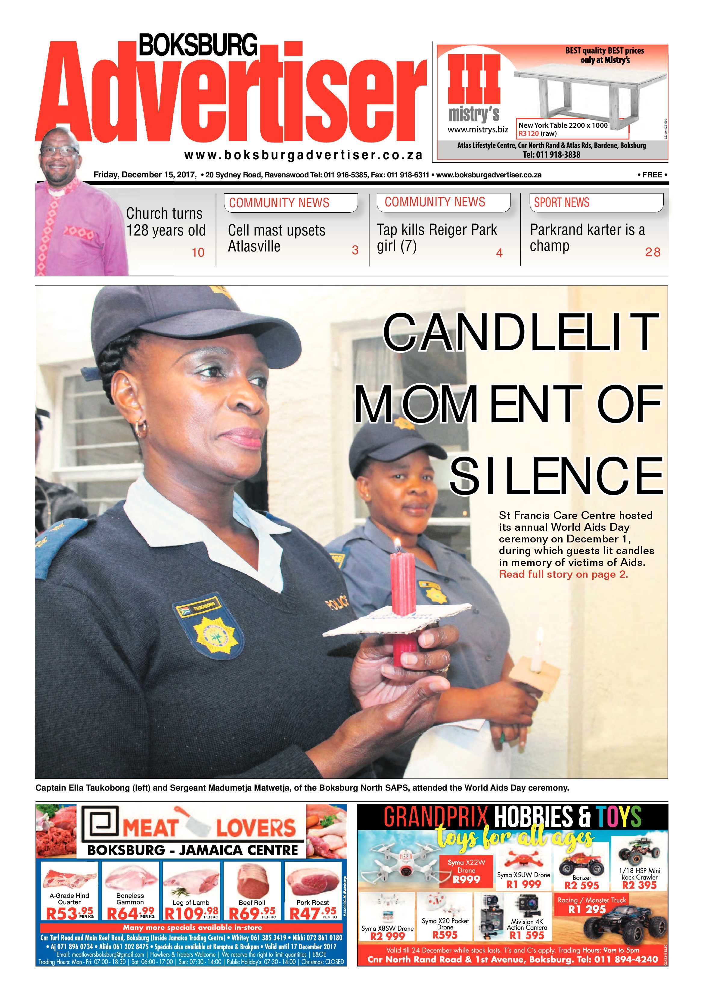 Boksburg Advertiser 12 December 2017 page 1