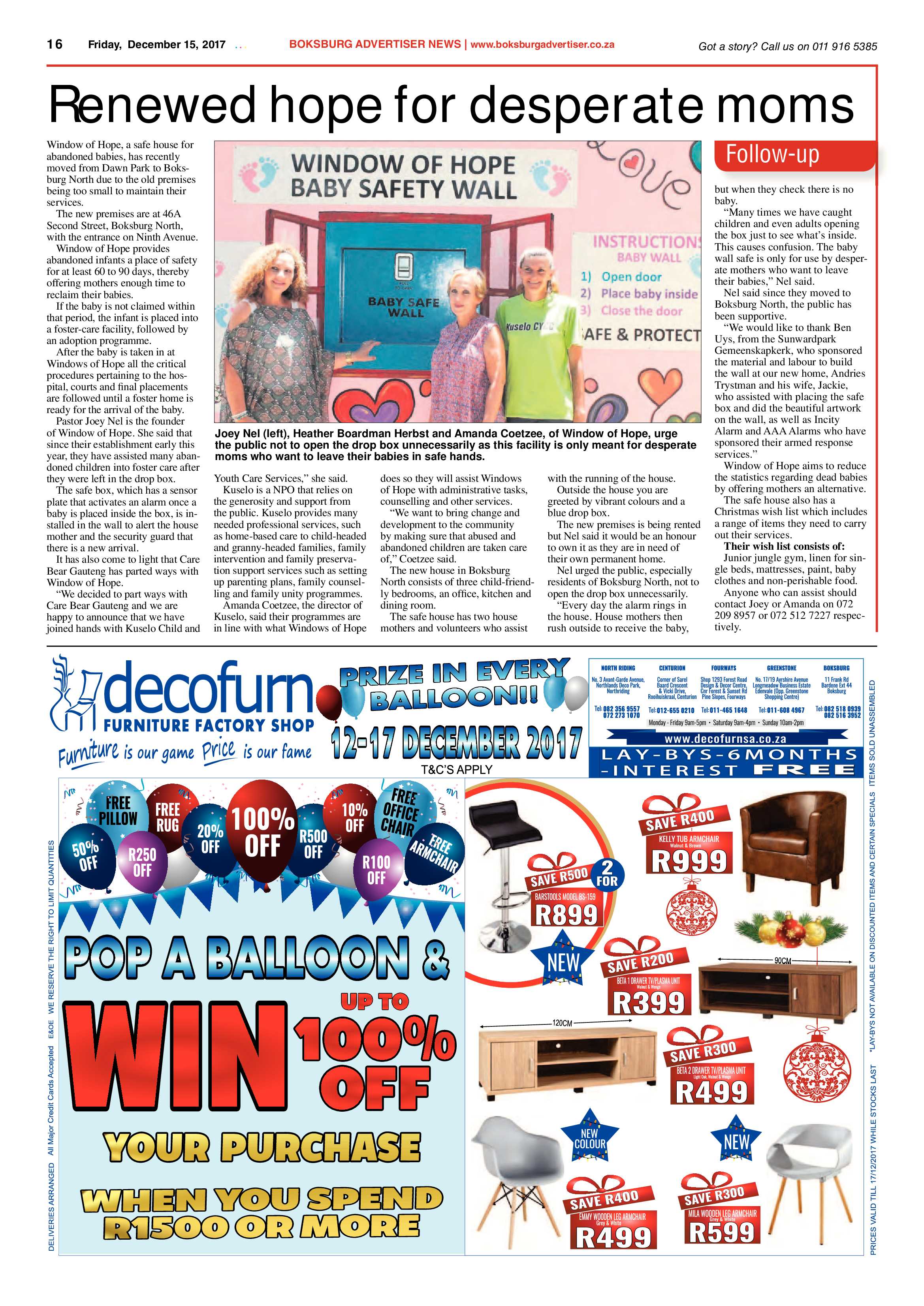 Boksburg Advertiser 12 December 2017 page 16