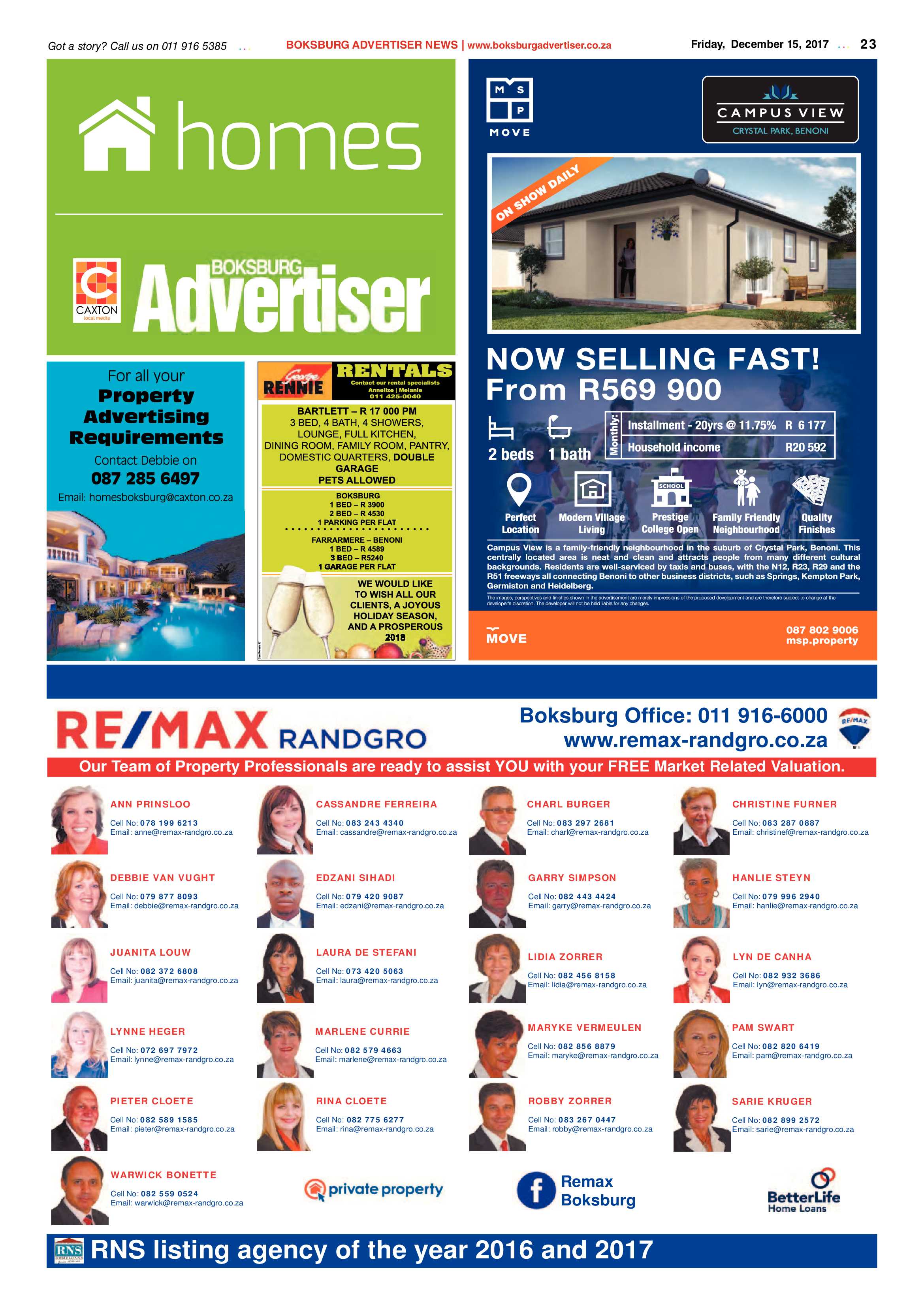 Boksburg Advertiser 12 December 2017 page 23