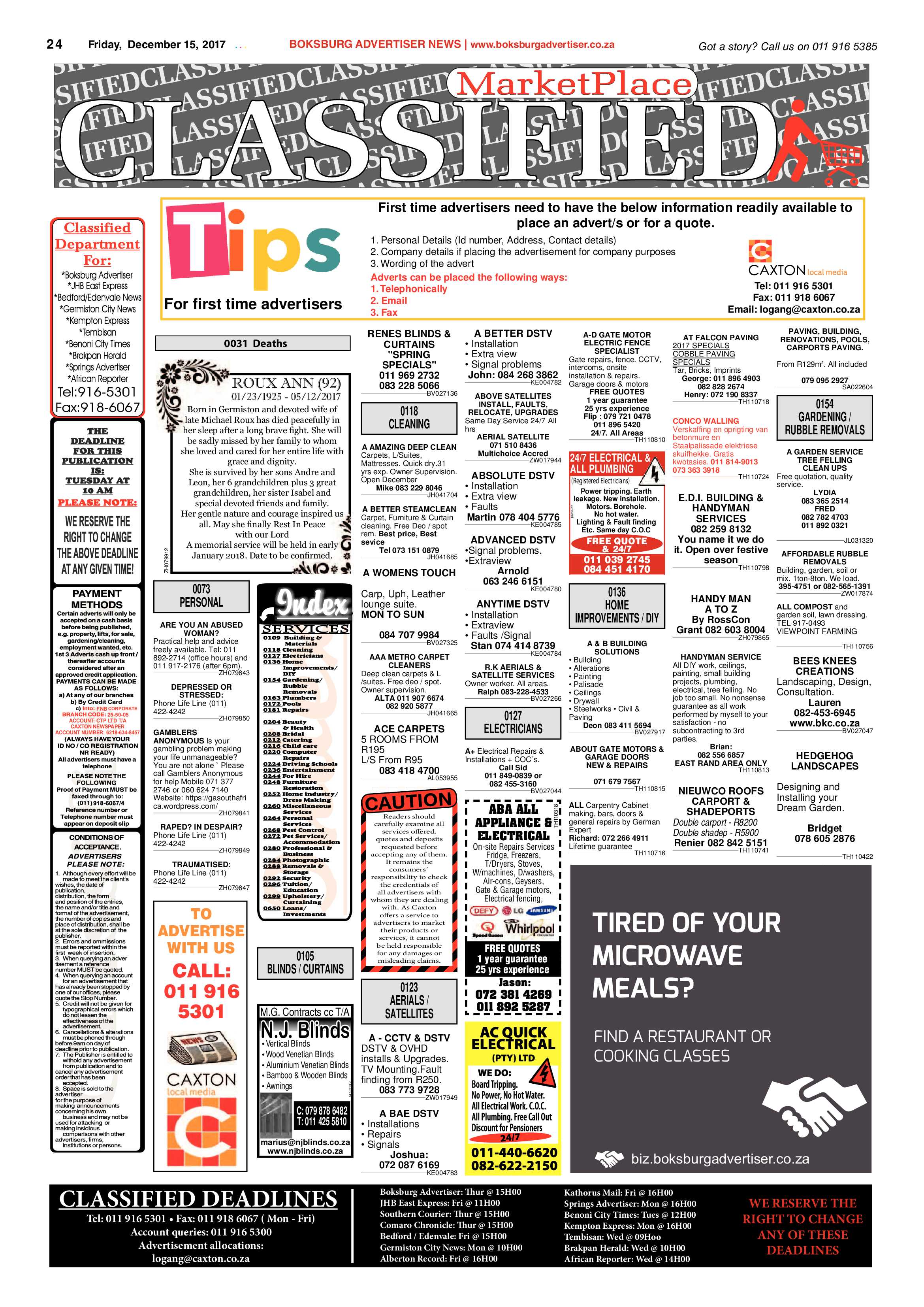 Boksburg Advertiser 12 December 2017 page 24