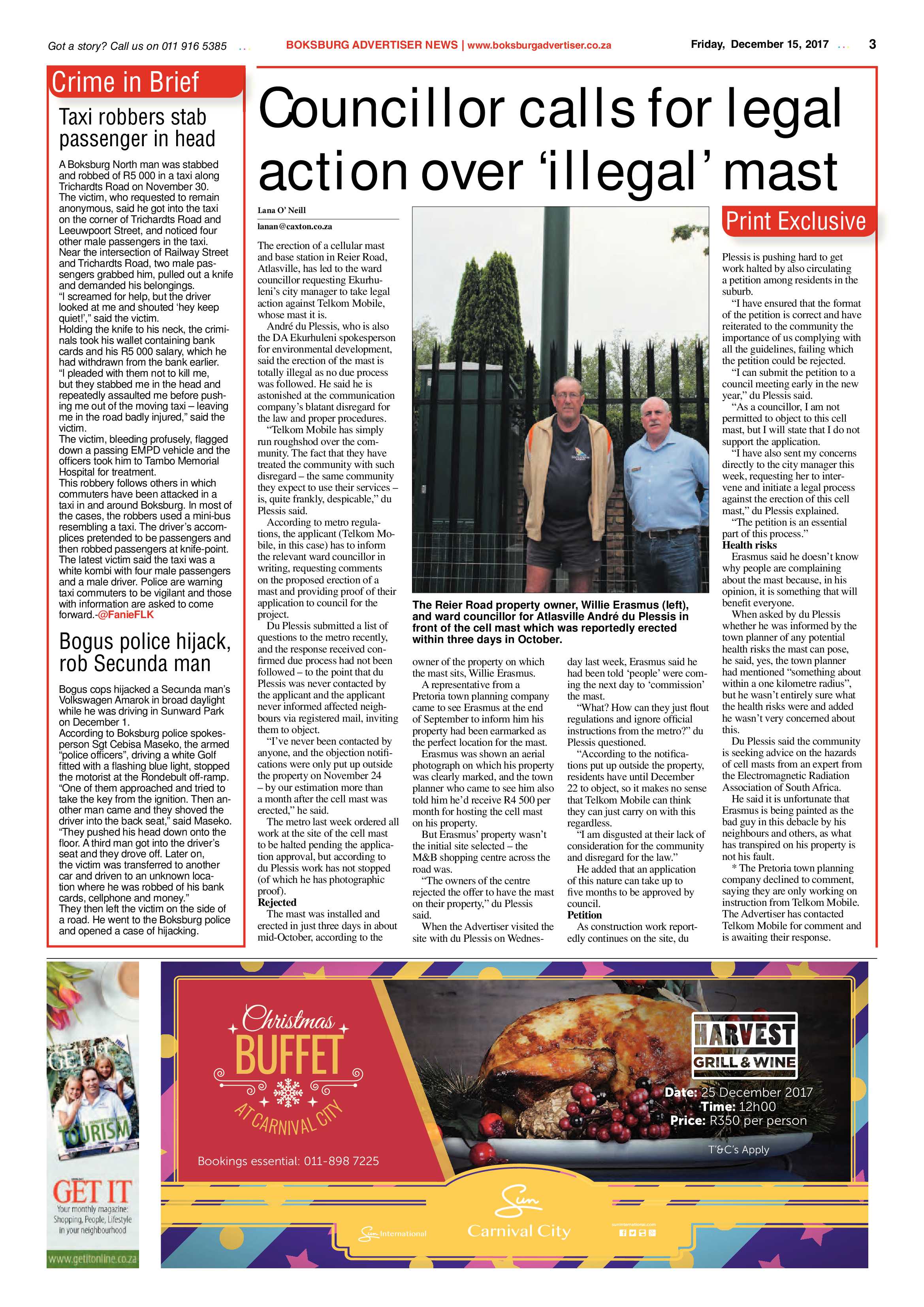 Boksburg Advertiser 12 December 2017 page 3