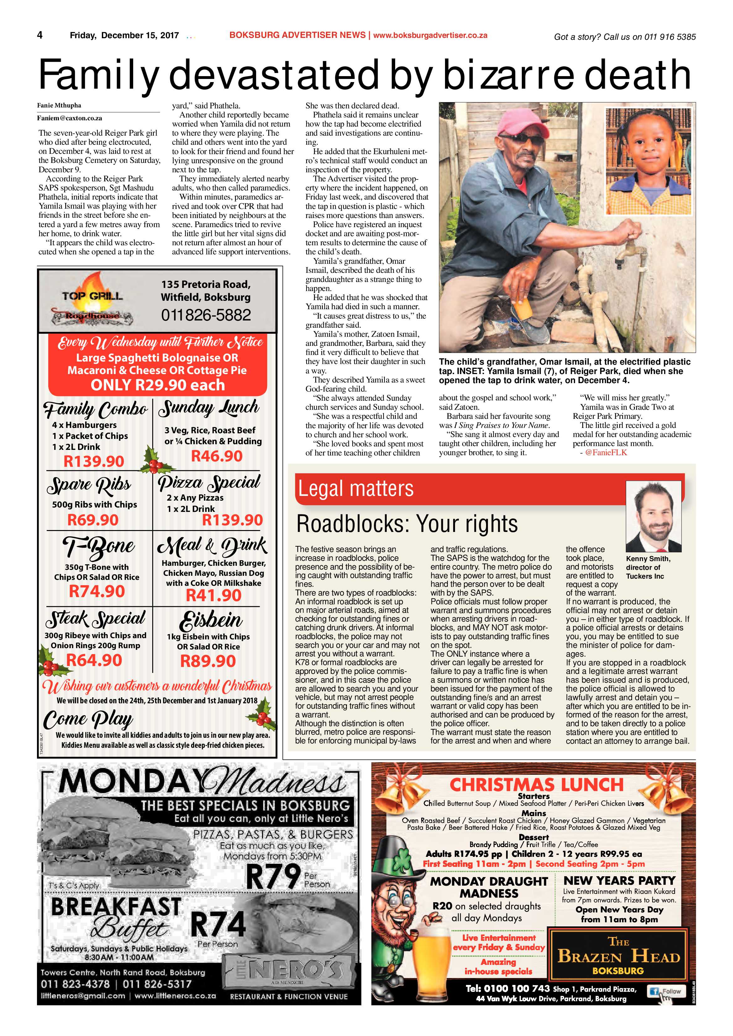 Boksburg Advertiser 12 December 2017 page 4