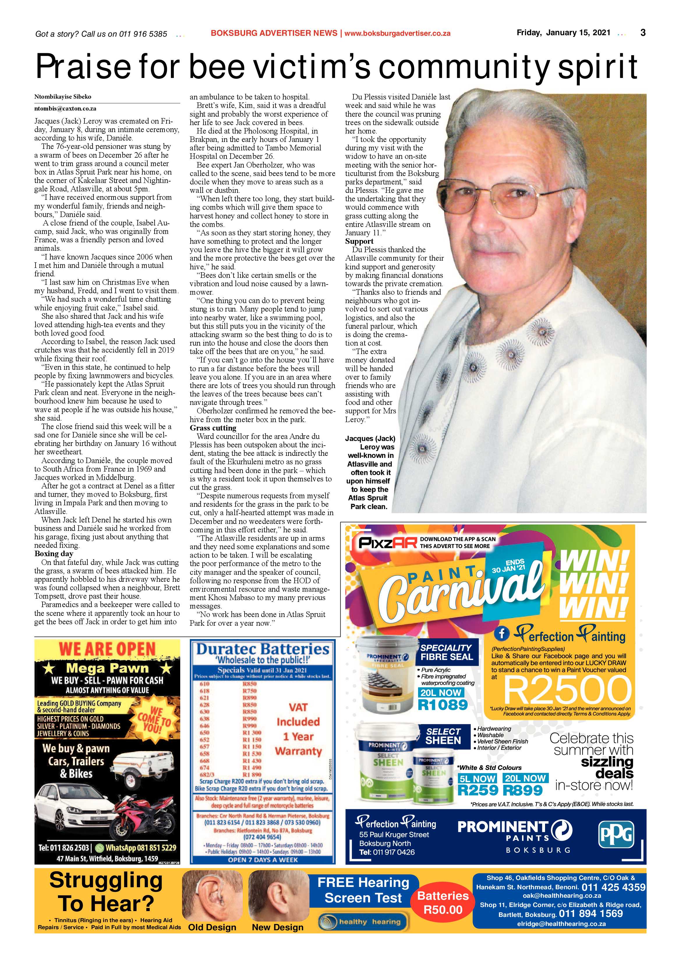 Boksburg Advertiser 12 January 2021 page 3