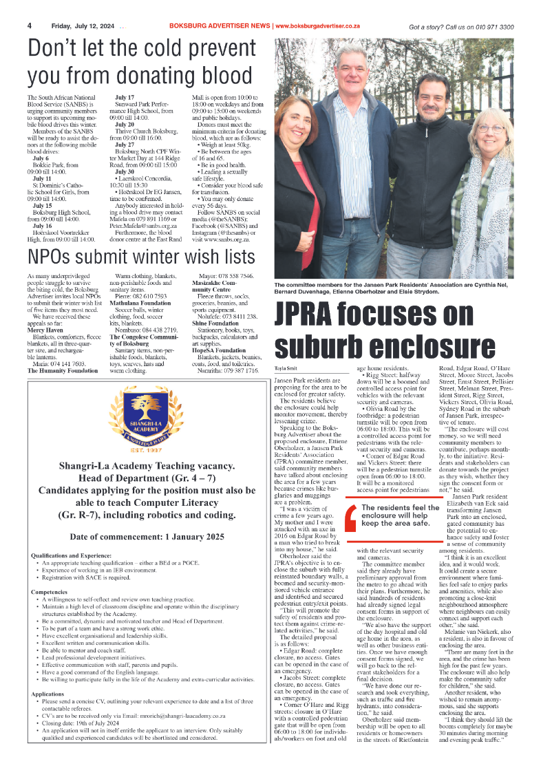 Boksburg Advertiser 12 July 2024 page 4