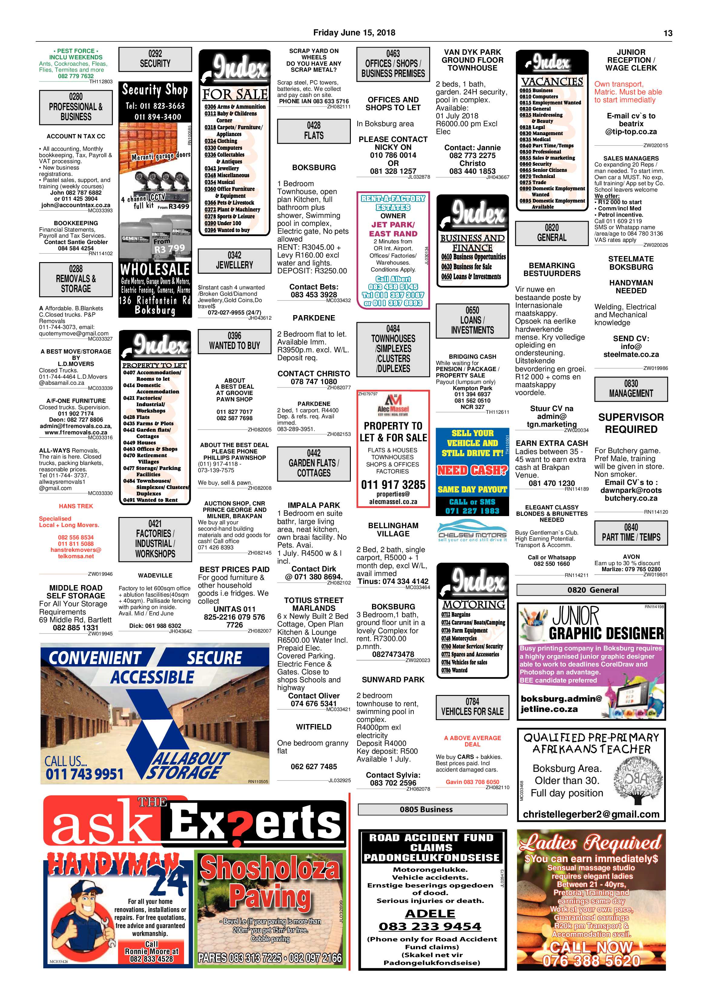 Boksburg Advertiser 12 June 2018 page 13