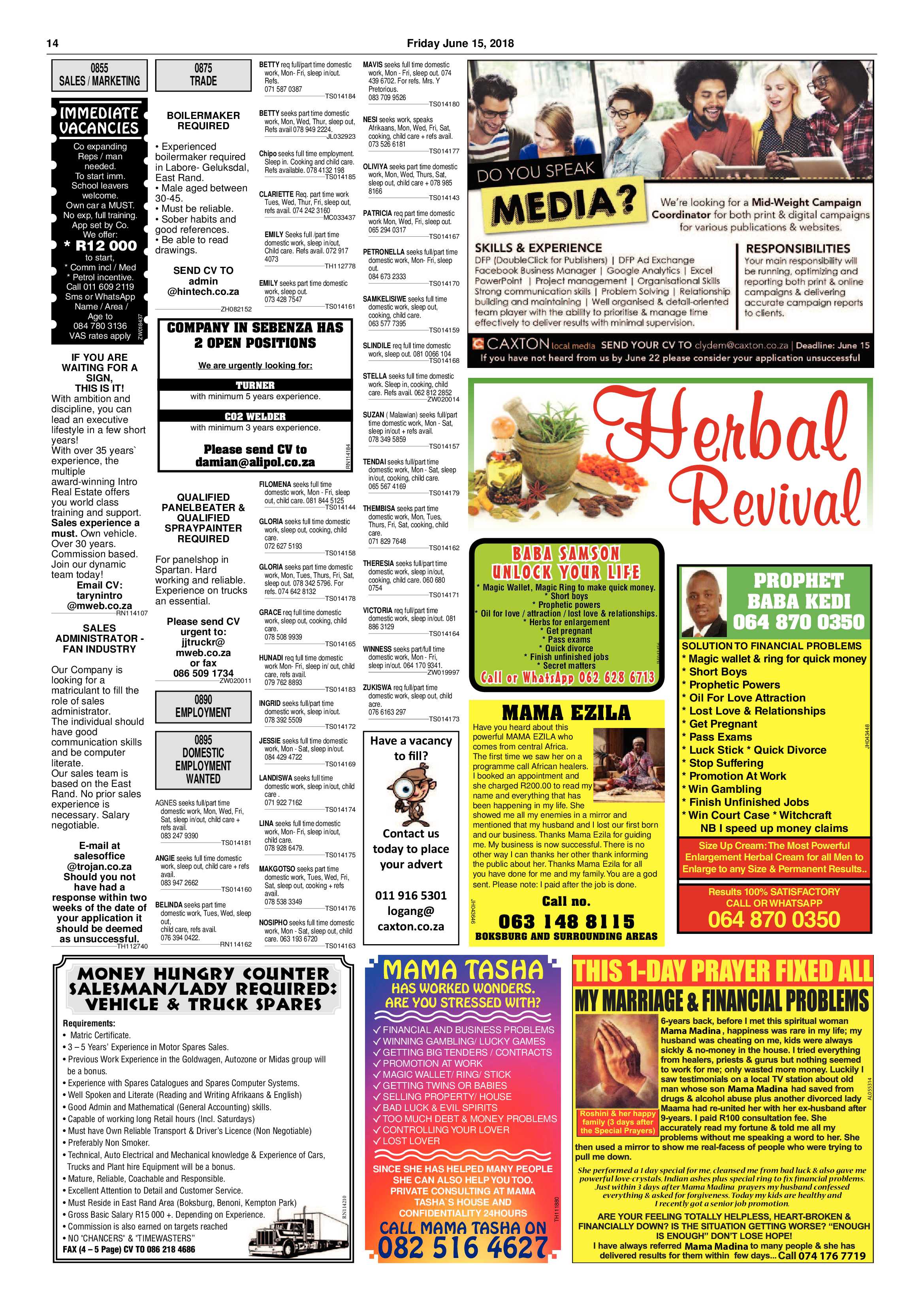 Boksburg Advertiser 12 June 2018 page 14