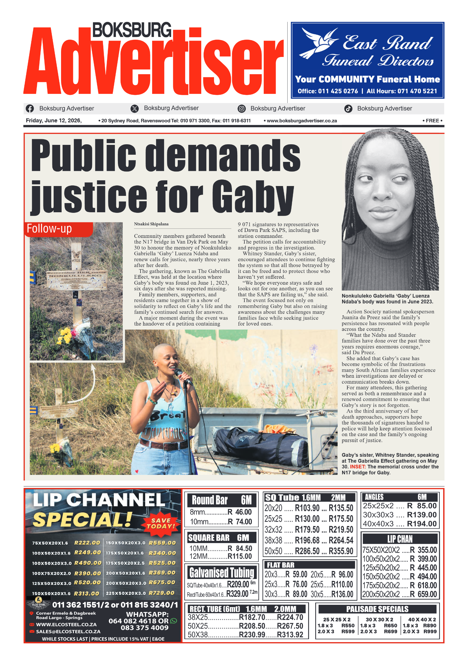 Boksburg Advertiser 12 June 2026 page 3