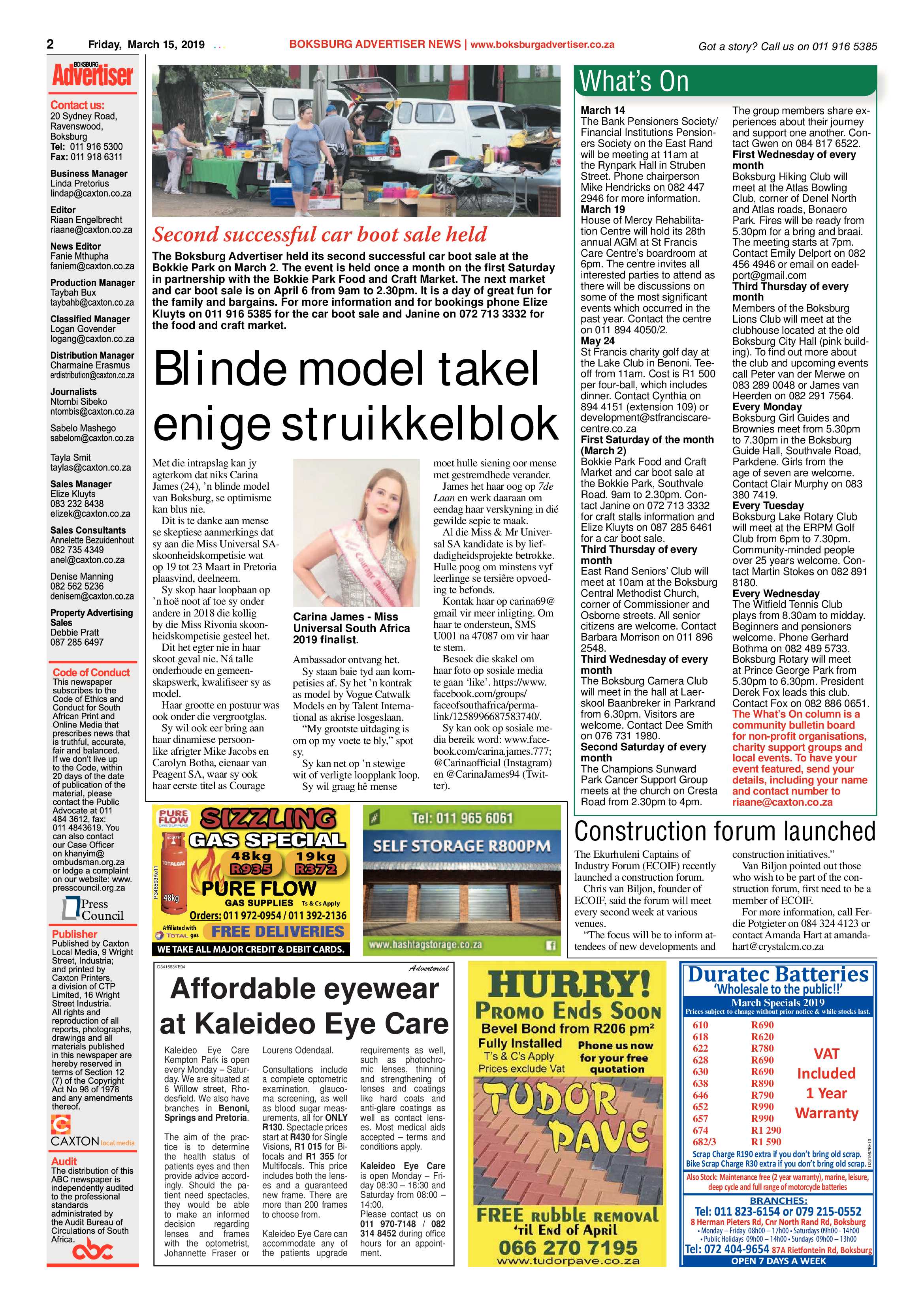 Boksburg Advertiser 12 March 2019 page 2