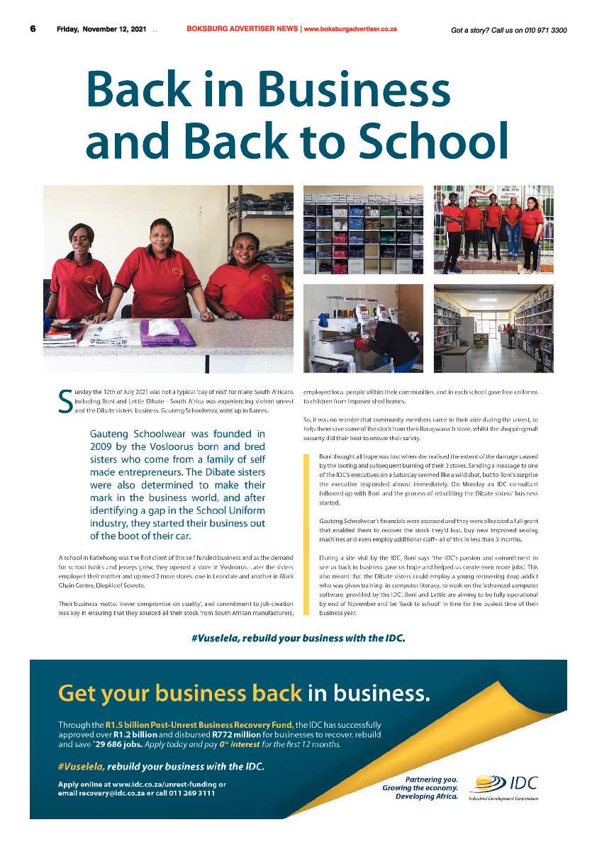 Boksburg Advertiser 12 November 2021 page 6