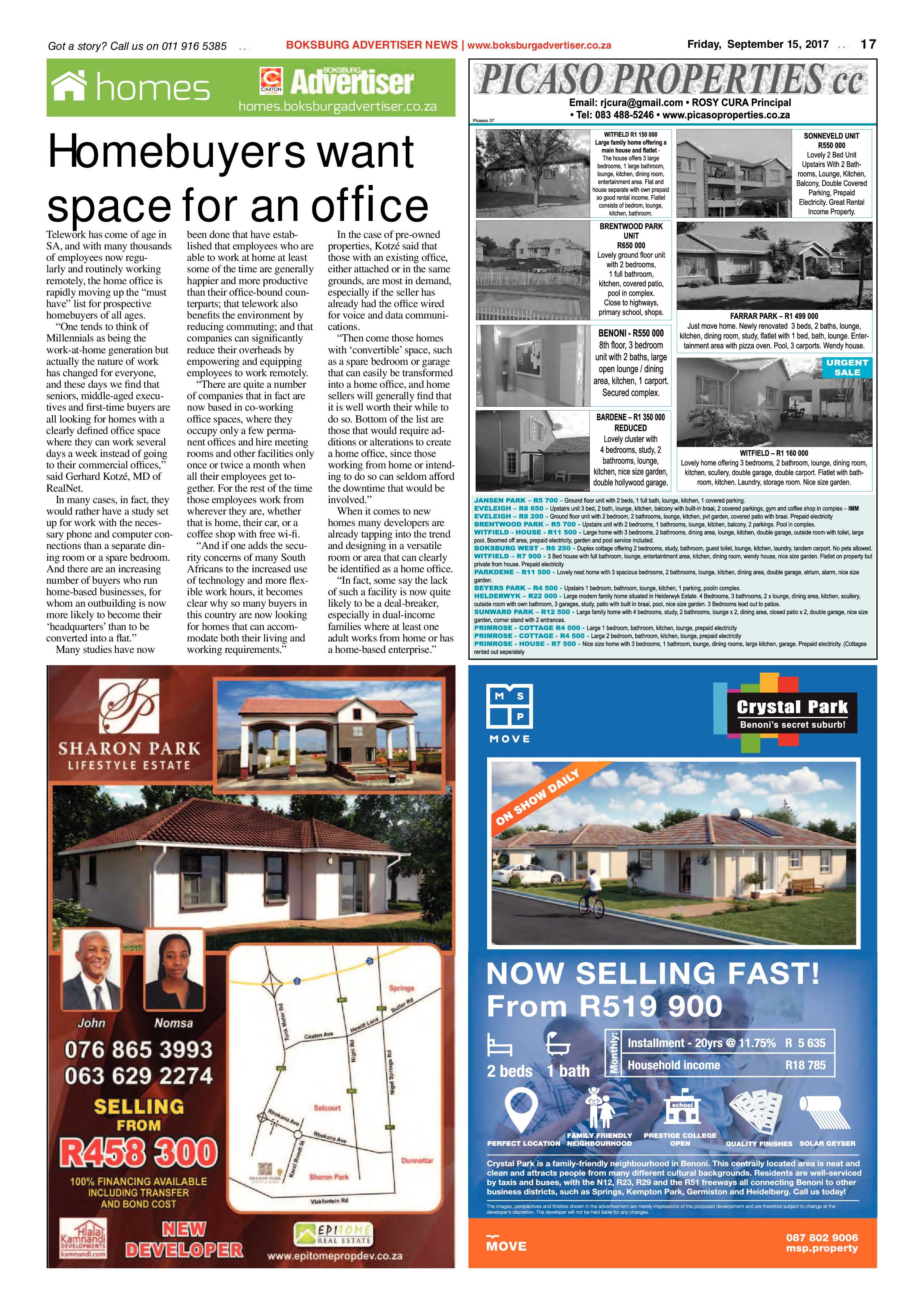 Boksburg Advertiser 12 September 2017 page 17