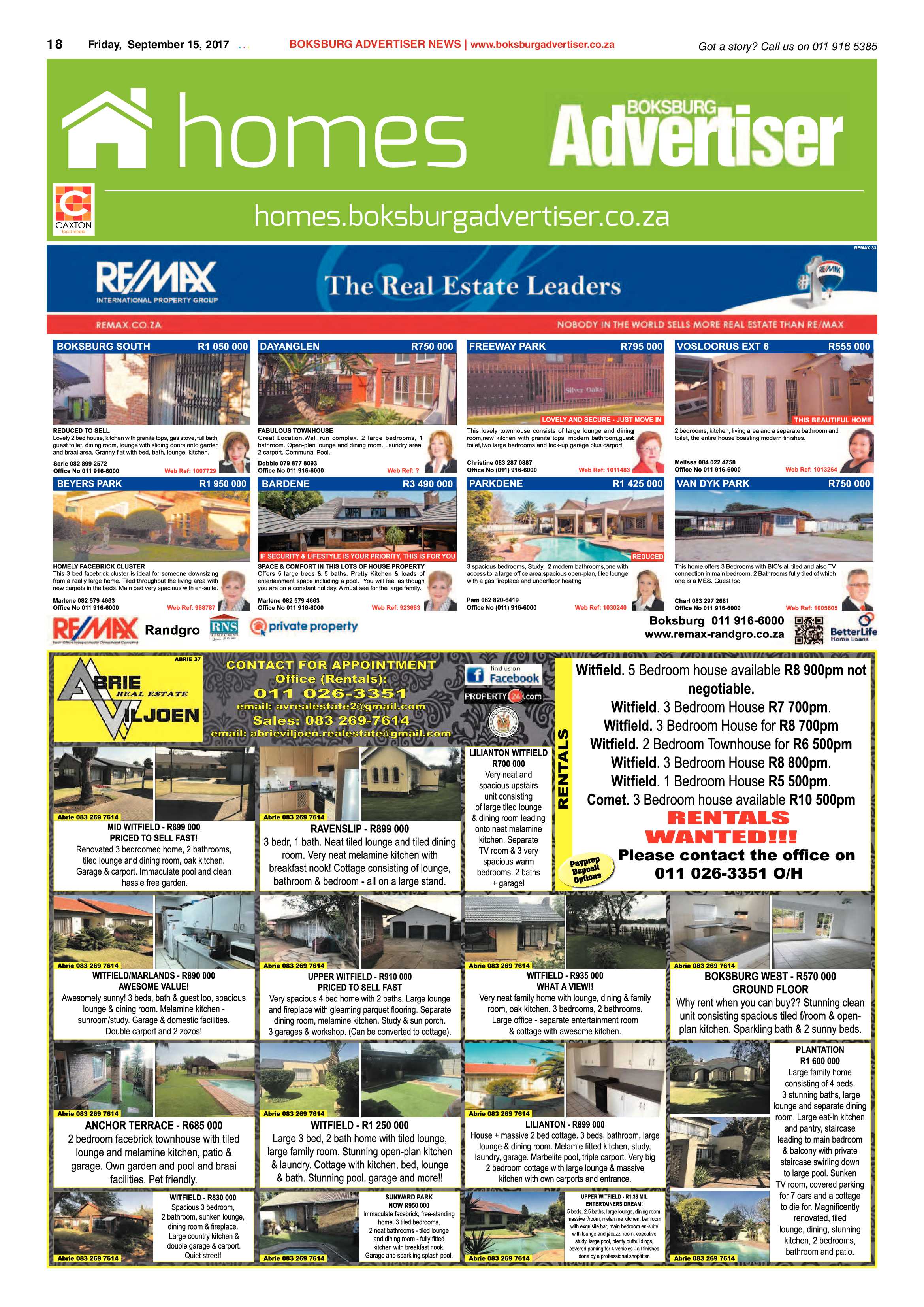Boksburg Advertiser 12 September 2017 page 18