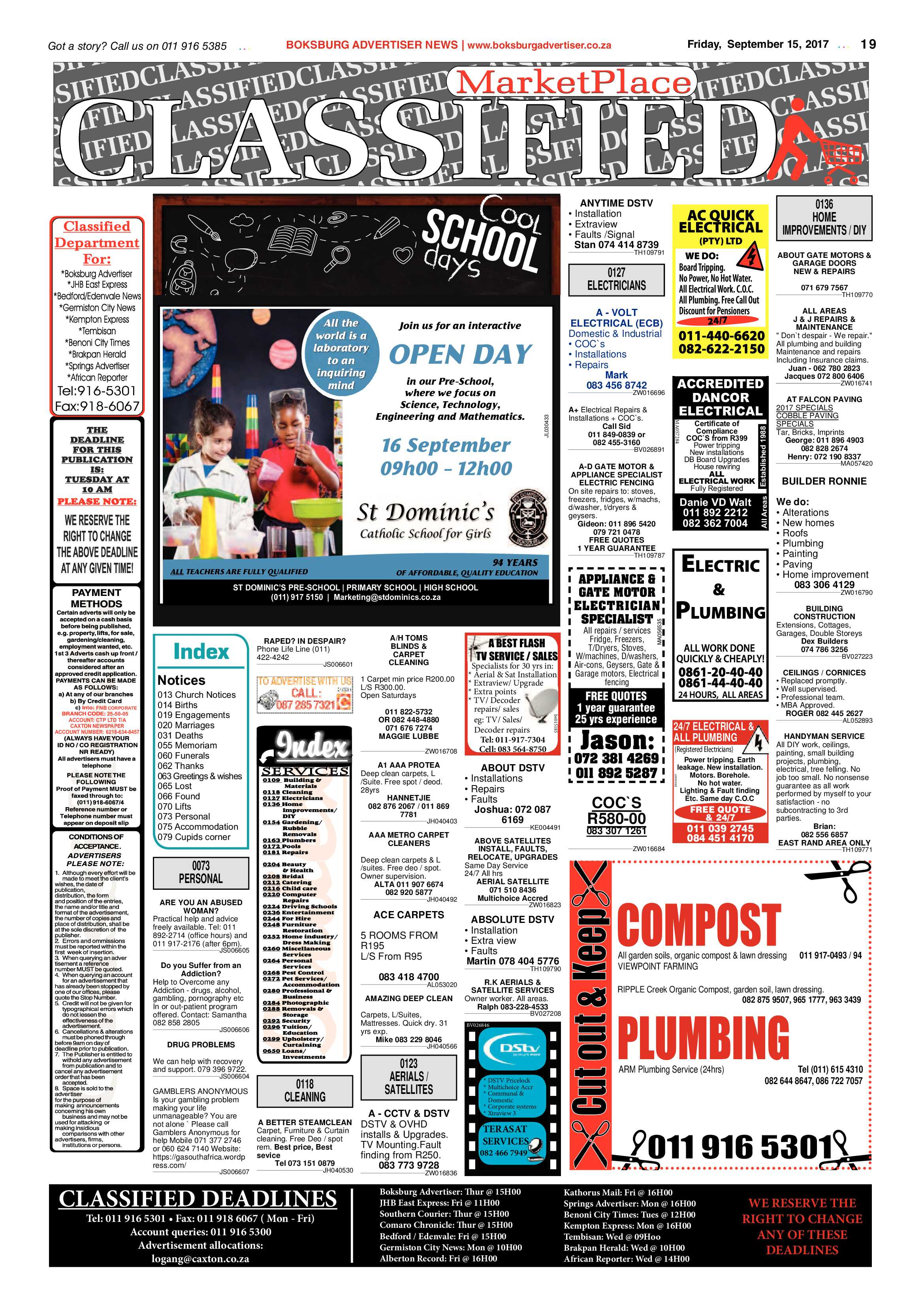 Boksburg Advertiser 12 September 2017 page 19