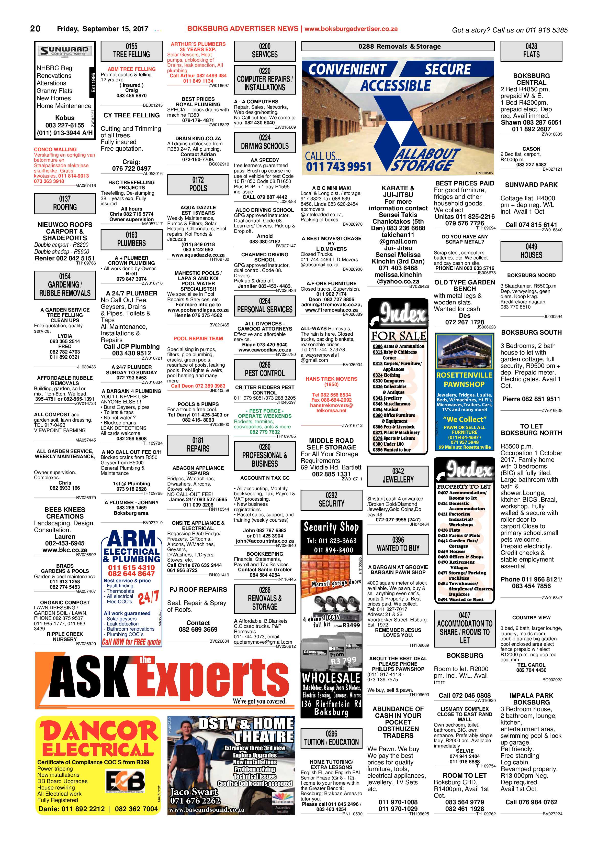 Boksburg Advertiser 12 September 2017 page 20