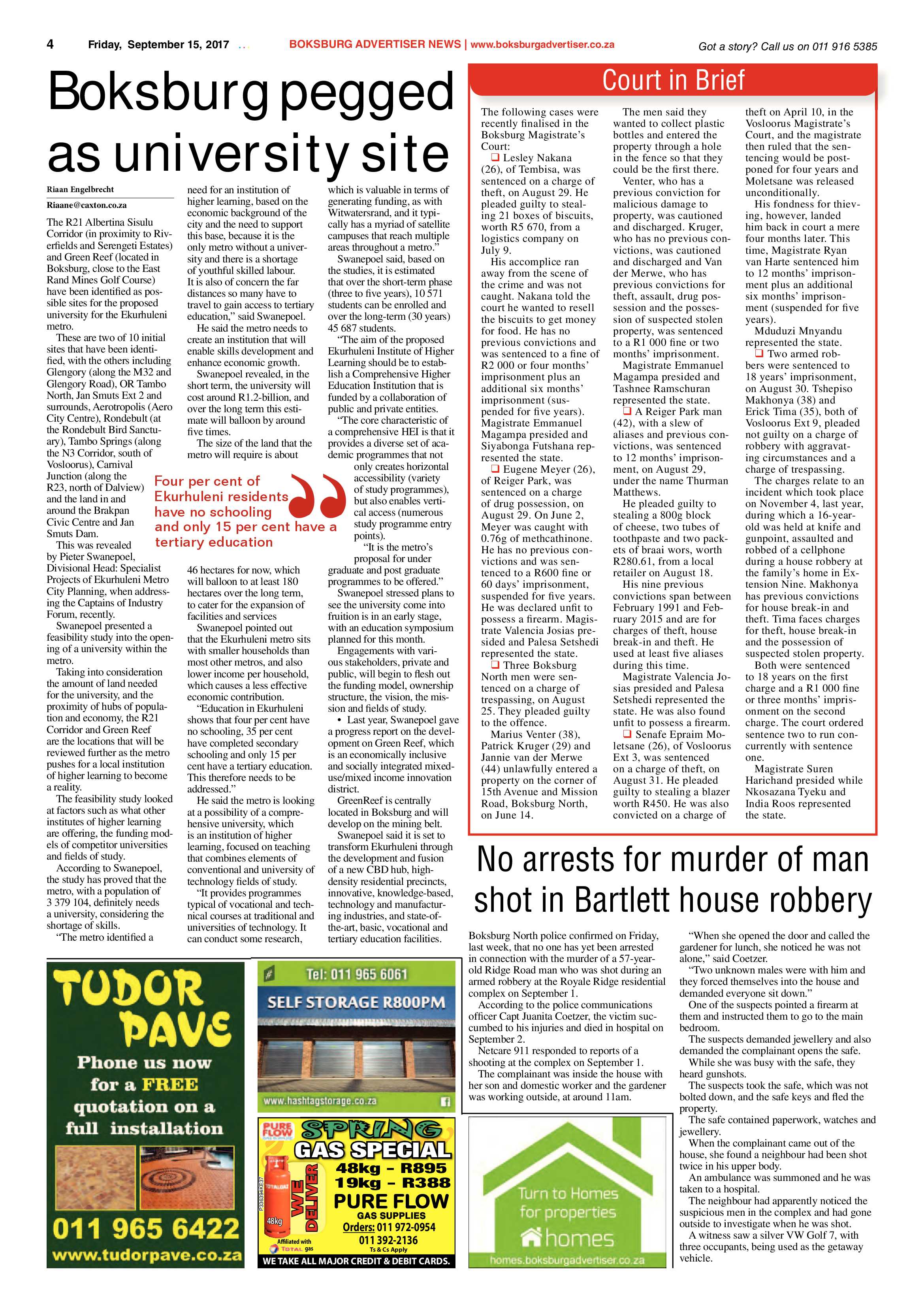 Boksburg Advertiser 12 September 2017 page 4