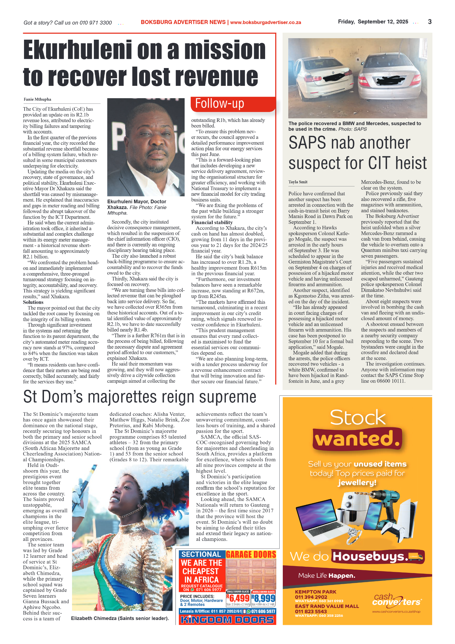 Boksburg Advertiser 12 September 2025 page 3