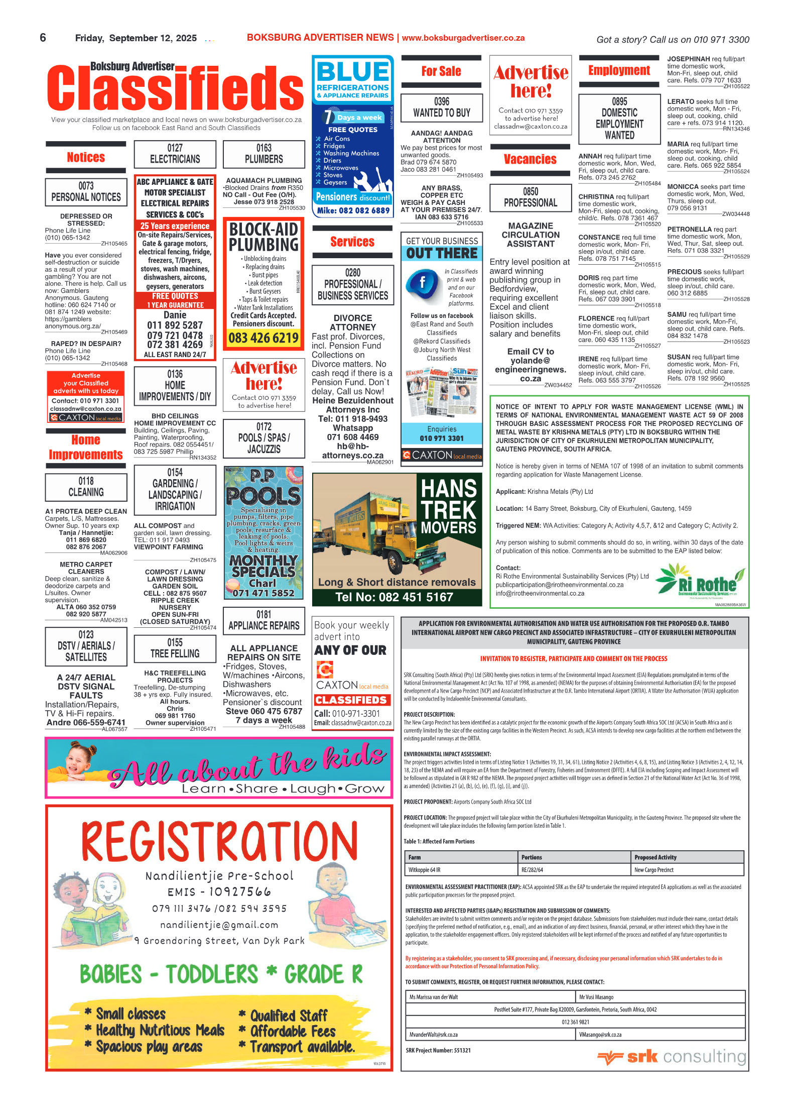 Boksburg Advertiser 12 September 2025 page 6