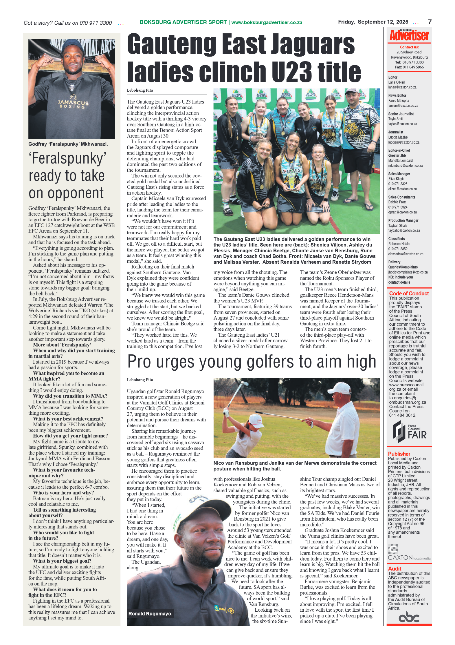 Boksburg Advertiser 12 September 2025 page 7