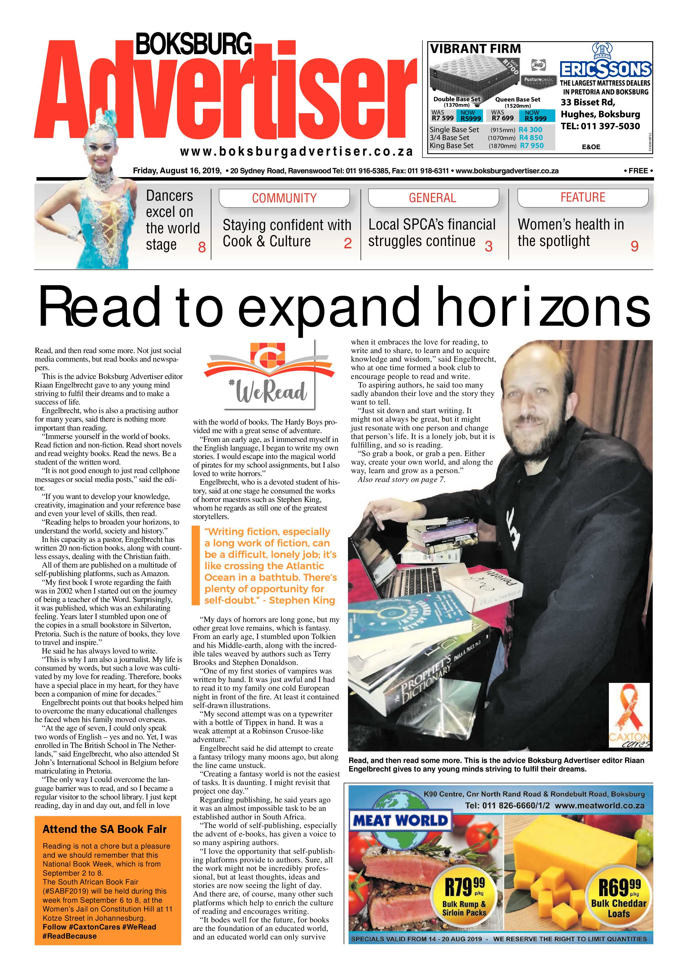 Boksburg Advertiser 13 August 2019 page 1