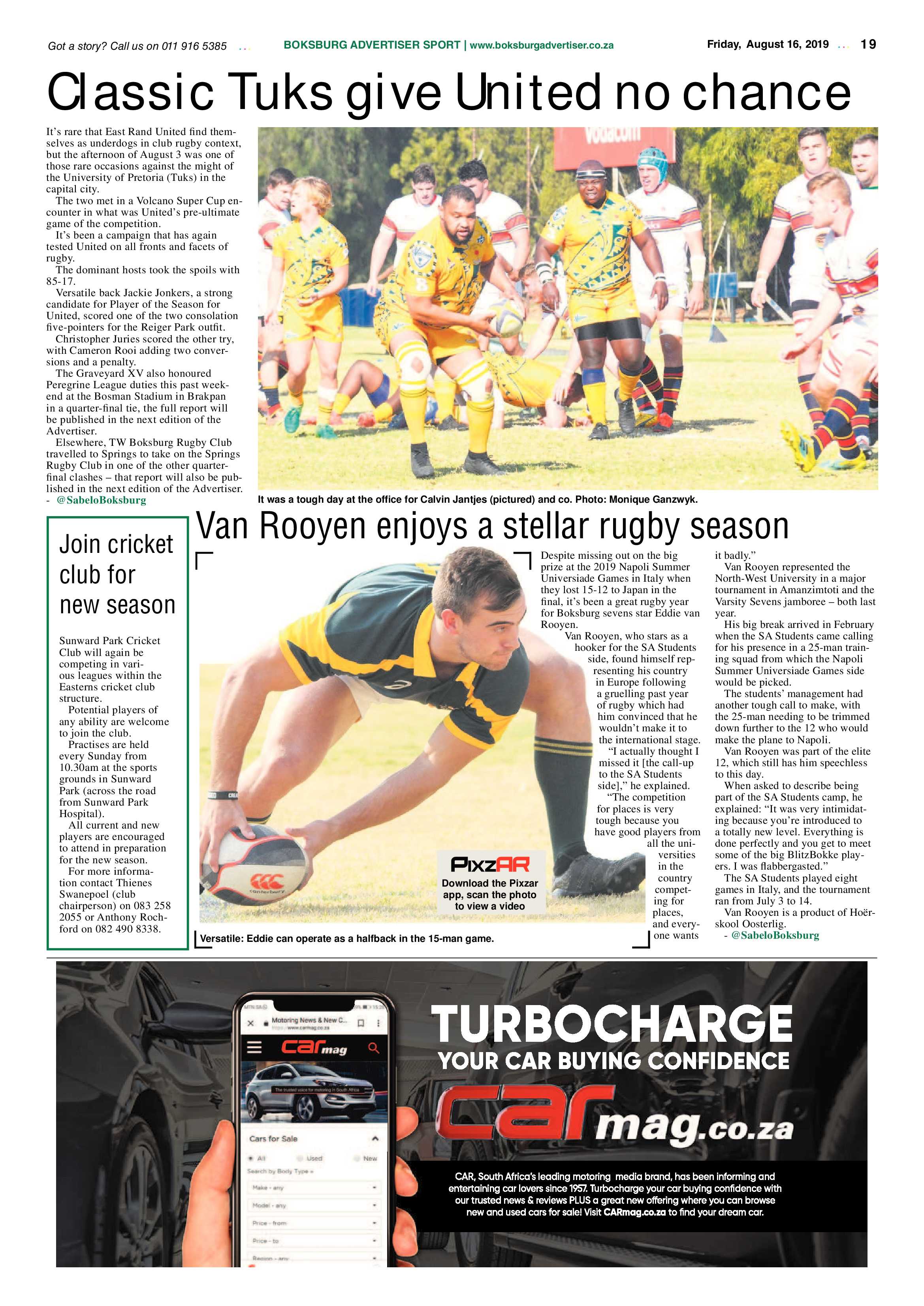 Boksburg Advertiser 13 August 2019 page 19